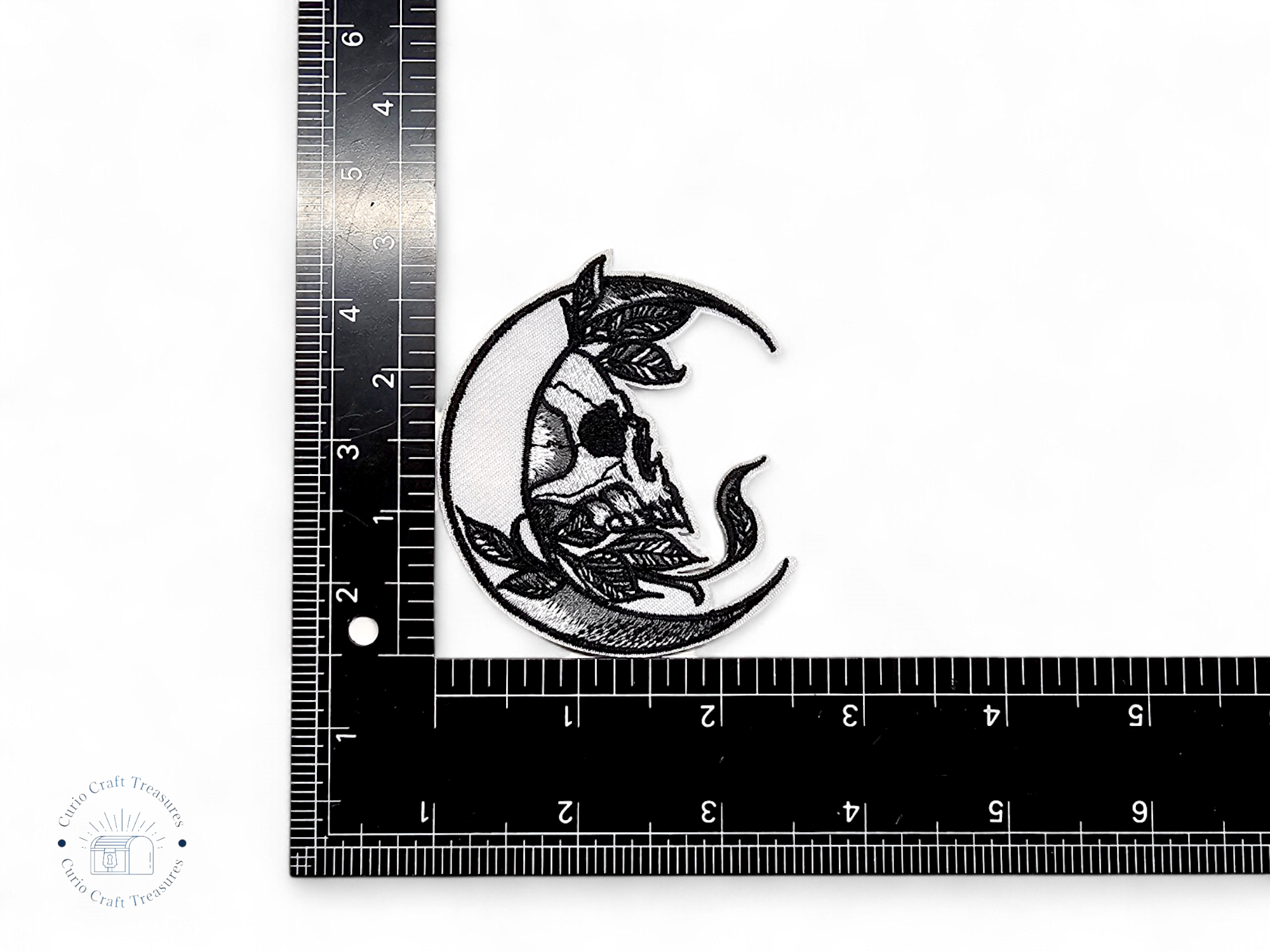 Embroided Patch, Iron on, Glue, Craft supply, Embroidery, Fabric, Moon, Crescent moon, star, cloud, skull, leaf, hourglass, sun, Tarot, the moon