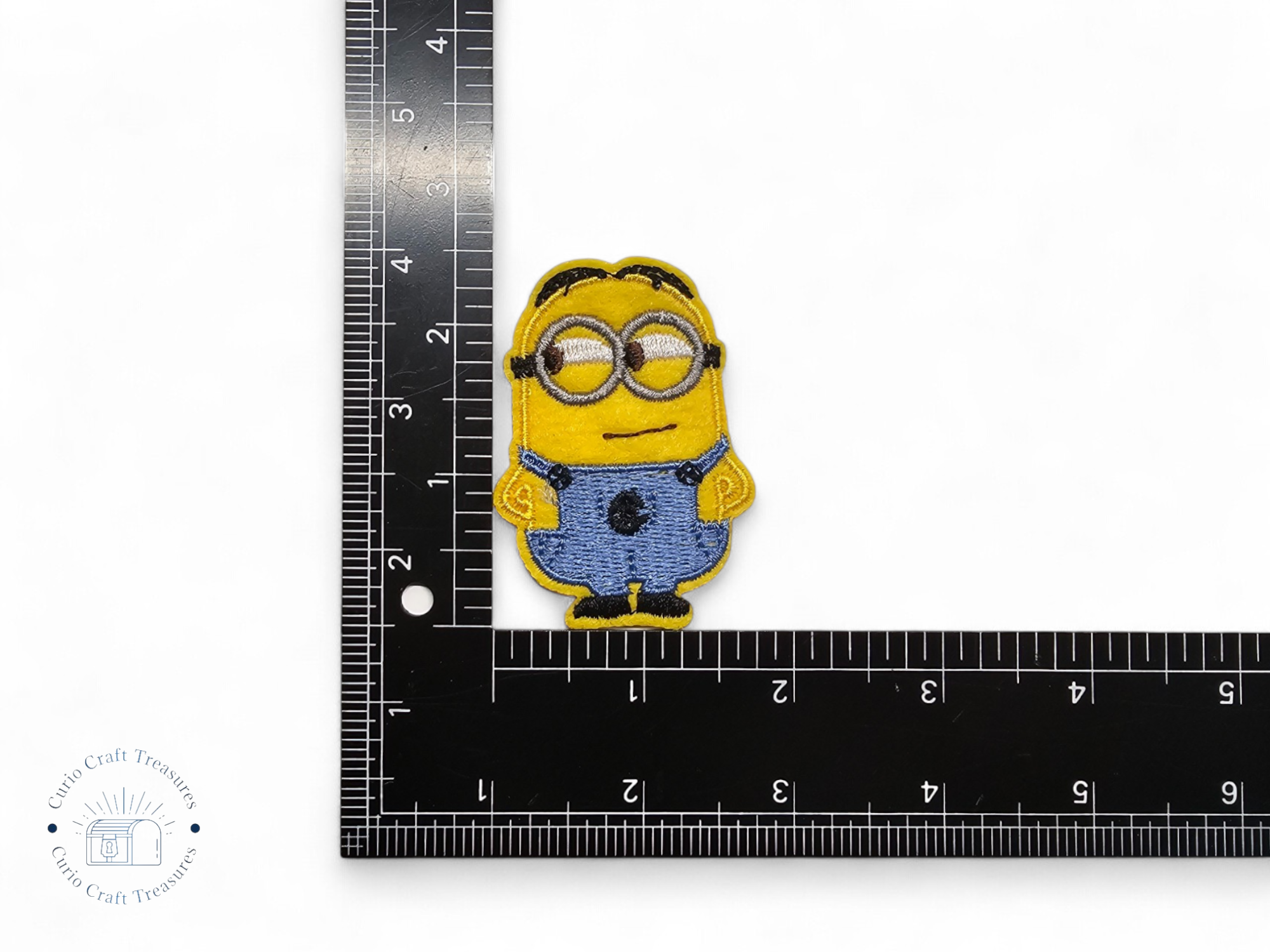 Embroided Patch, Iron on, Glue, Craft supply, Embroidery, Fabric, movie, Cartoon, creature, yellow, denim
