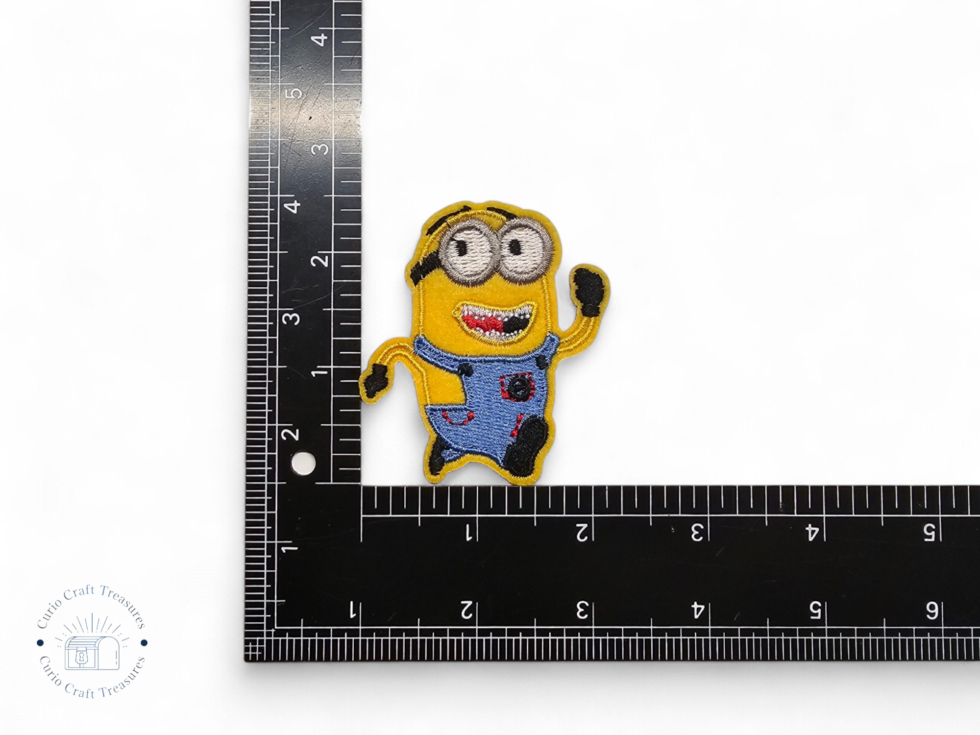 Embroided Patch, Iron on, Glue, Craft supply, Embroidery, Fabric, movie, Cartoon, creature, yellow, denim