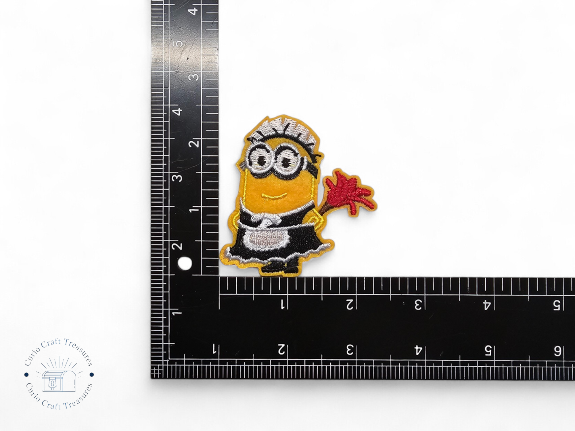 Embroided Patch, Iron on, Glue, Craft supply, Embroidery, Fabric, movie, Cartoon, creature, yellow, denim