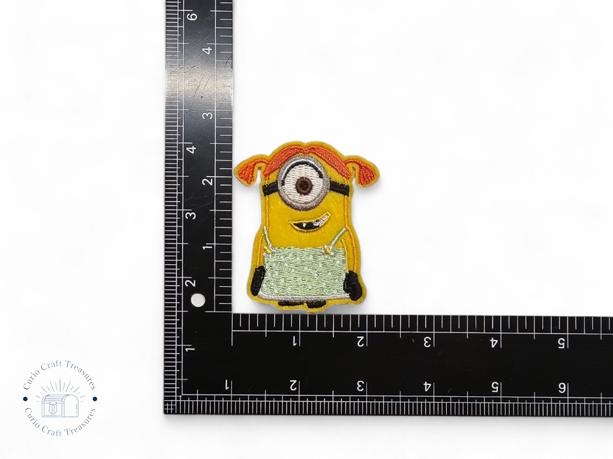 Embroided Patch, Iron on, Glue, Craft supply, Embroidery, Fabric, movie, Cartoon, creature, yellow, denim