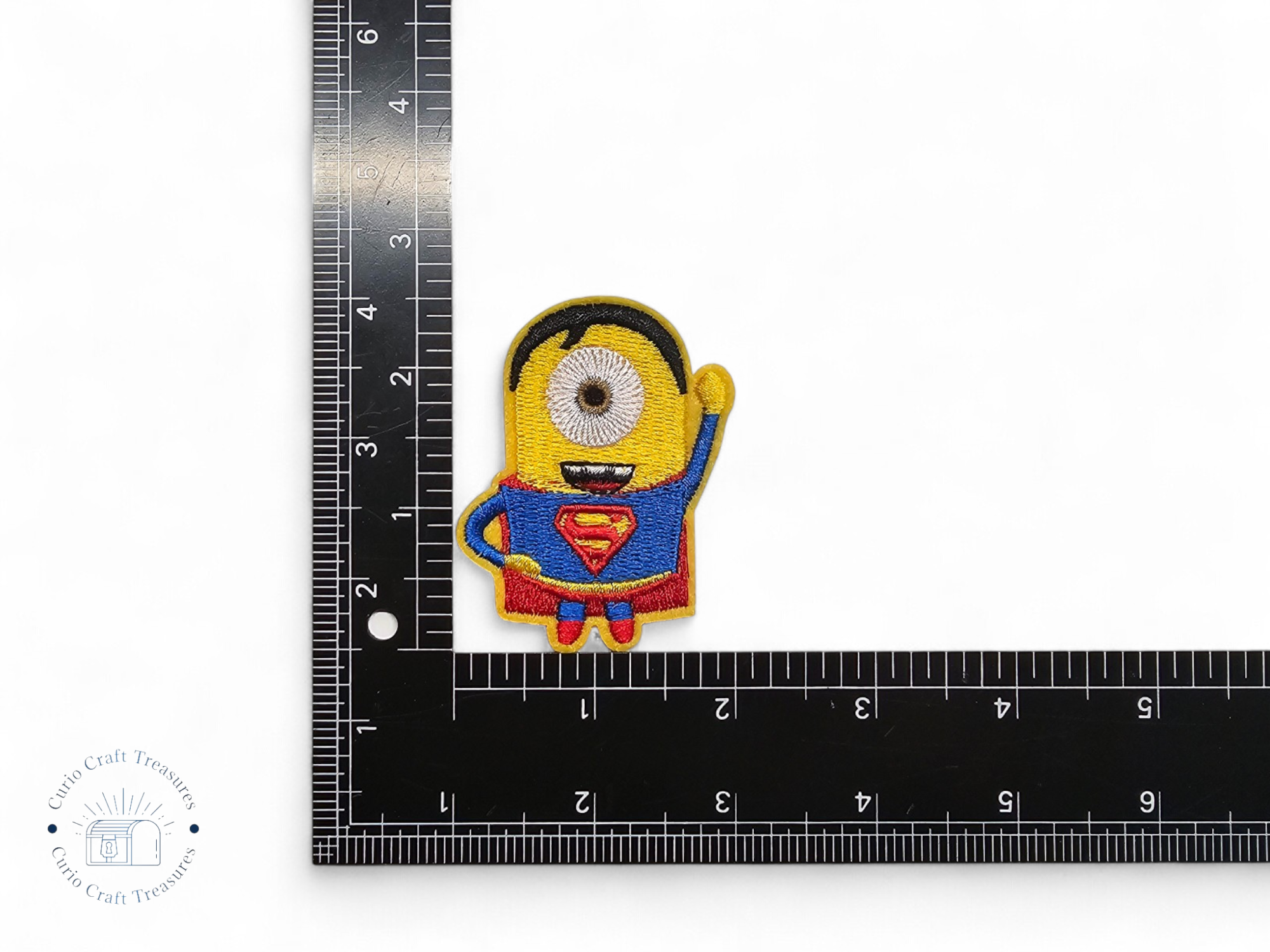 Embroided Patch, Iron on, Glue, Craft supply, Embroidery, Fabric, movie, Cartoon, creature, yellow, denim