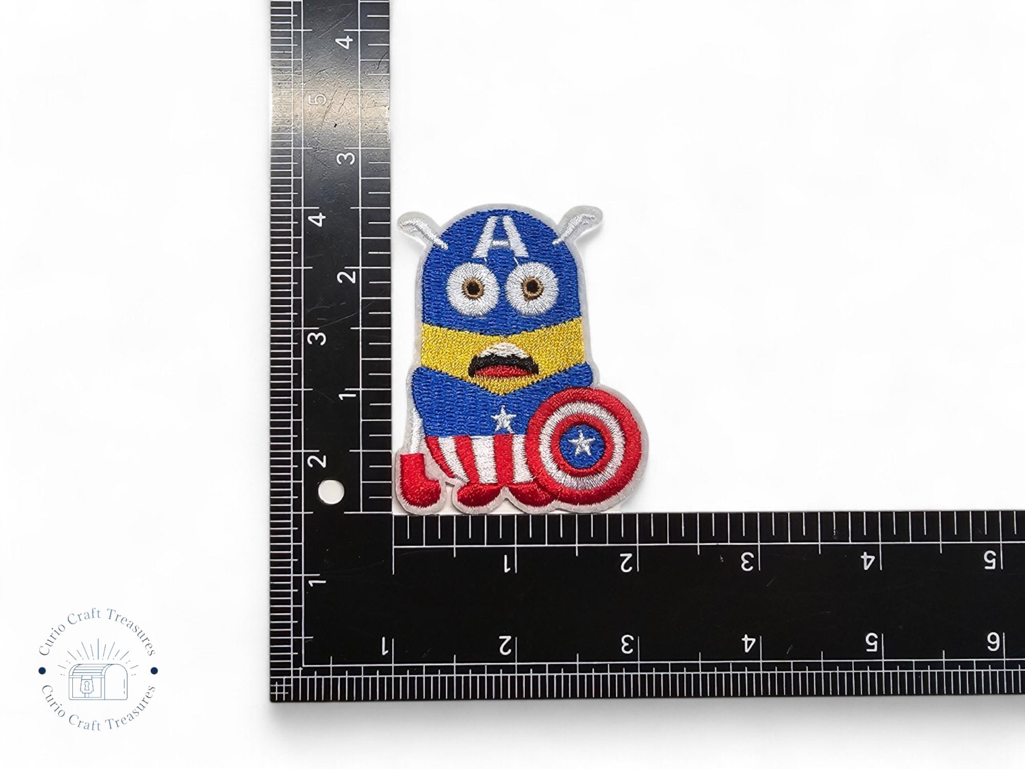 Embroided Patch, Iron on, Glue, Craft supply, Embroidery, Fabric, movie, Cartoon, creature, yellow, denim