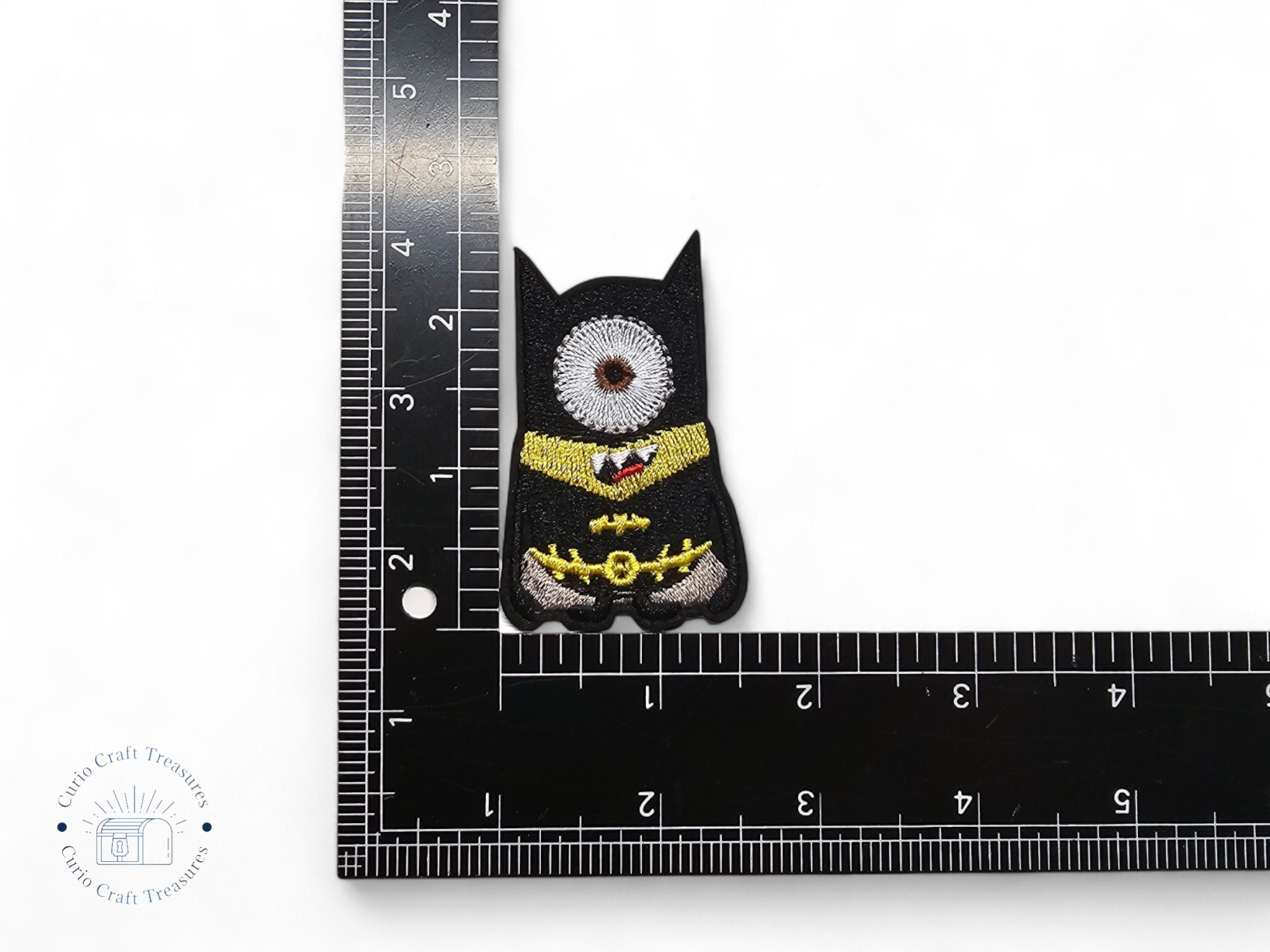Embroided Patch, Iron on, Glue, Craft supply, Embroidery, Fabric, movie, Cartoon, creature, yellow, denim
