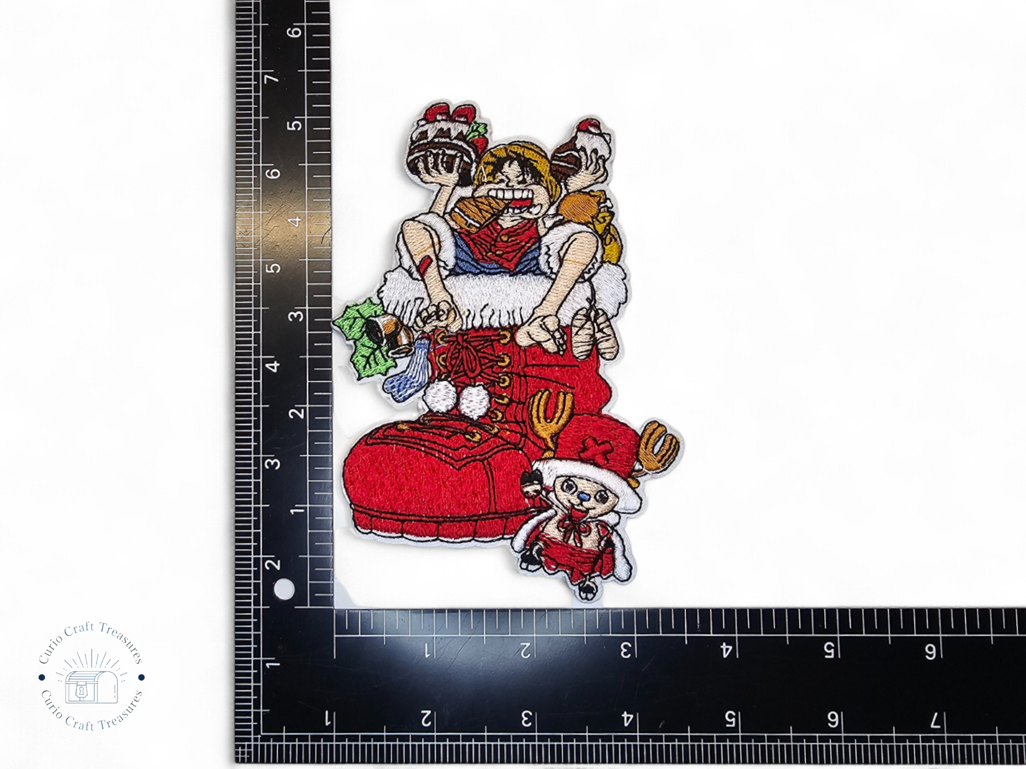 Embroided Patch, Iron on, Glue, Craft supply, Embroidery, Fabric, tv show, Anime, classic, Pirate, straw hat, smile, skull and bones, boat, christmas