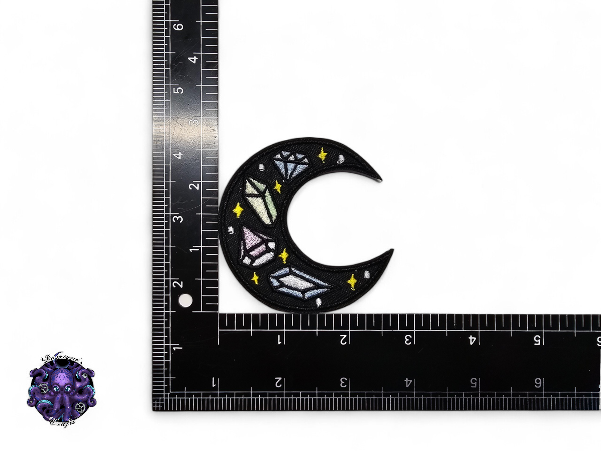Embroided Patch, Iron on, Glue, Craft supply, Embroidery, Fabric, Sun, Moon, Crescent moon, crystal, moon child, floral, flower, star, cloud