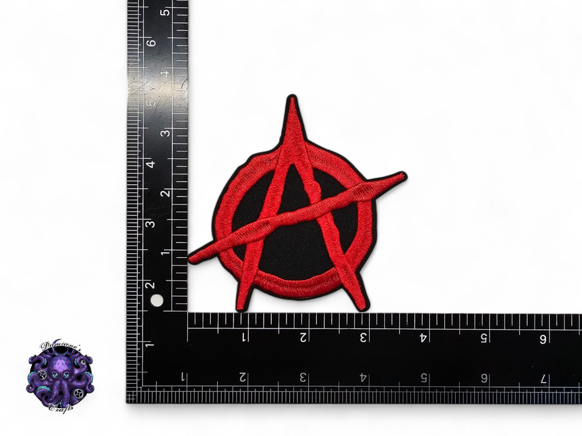 Embroided Patch, Iron on, Glue, Craft supply, Embroidery, Fabric, Punk, Punks not dead, Anarchy, symbol, logo, safety pin