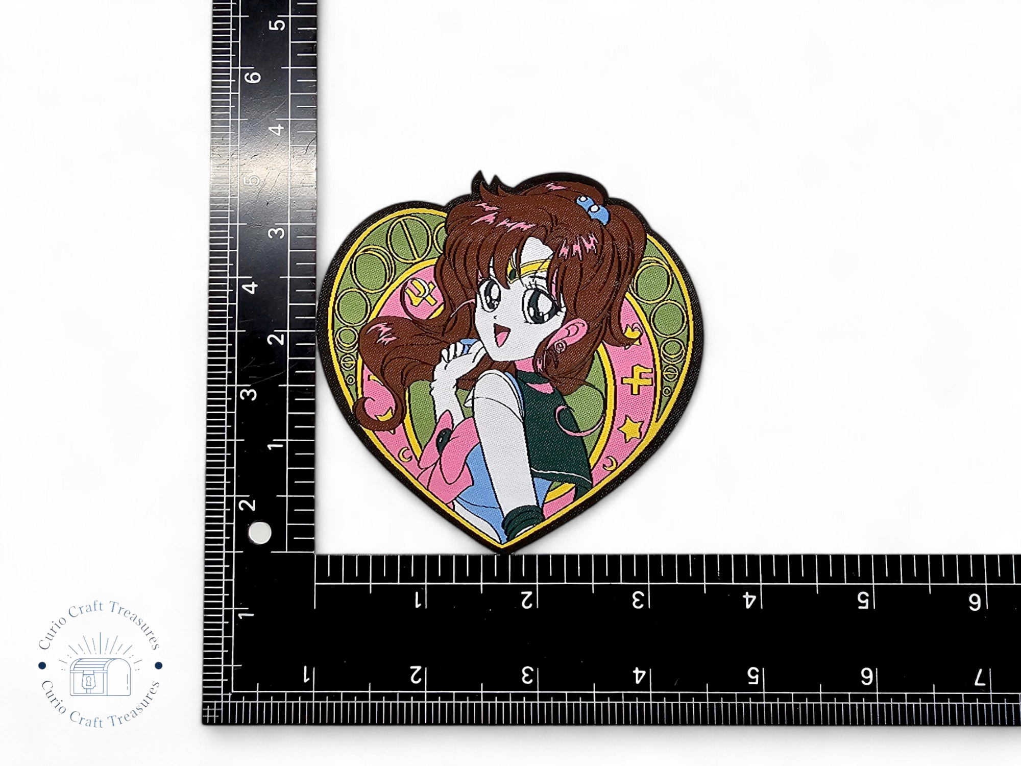 Embroided Patch, Iron on, Glue, Craft supply, Embroidery, Fabric, Cute, Kawai, Girl, Anime, Manga, Heart