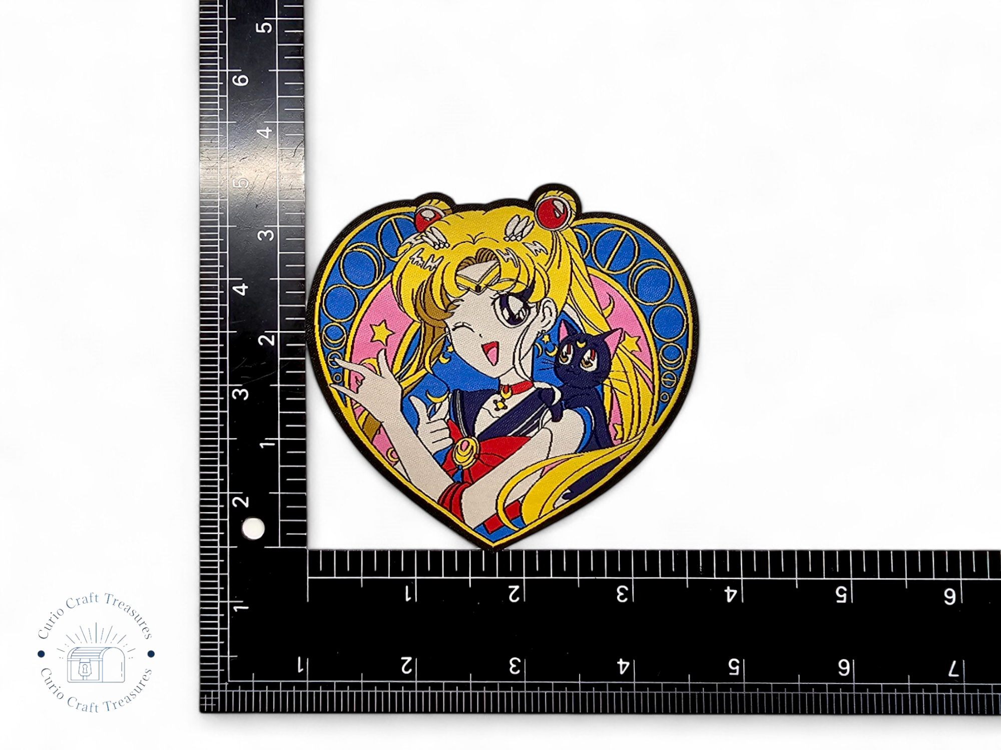 Embroided Patch, Iron on, Glue, Craft supply, Embroidery, Fabric, Cute, Kawai, Girl, Anime, Manga, Heart
