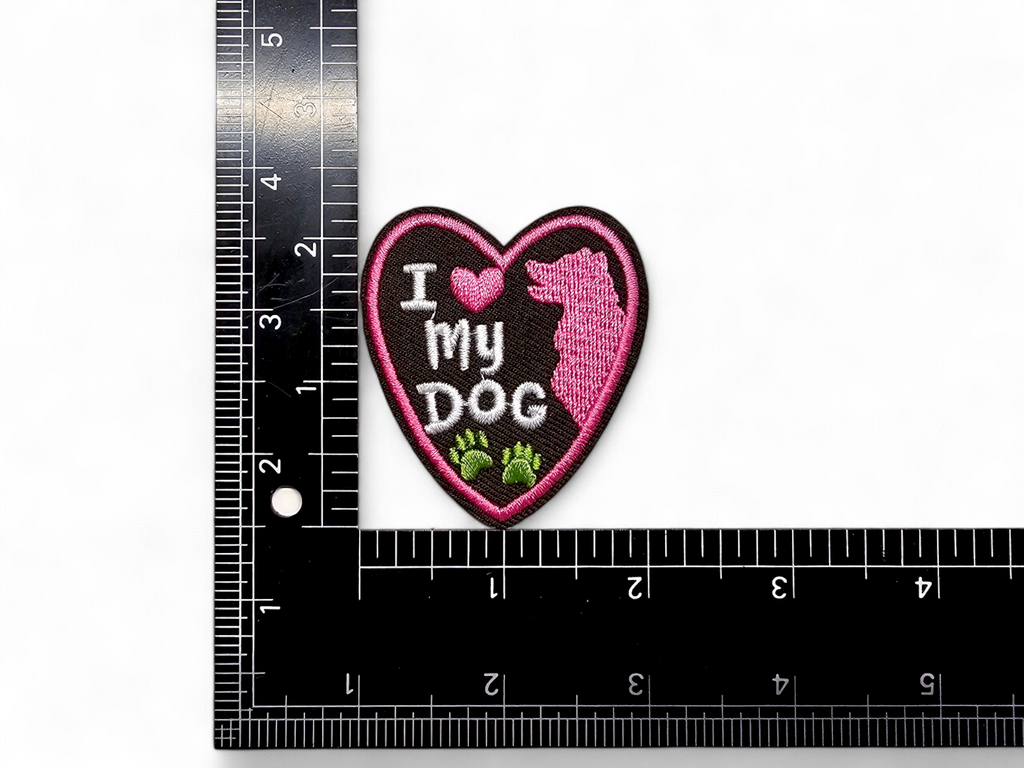 Parche bordado, termoadhesivo, pegamento, material para manualidades, bordado, tela, perro, gato, huella de pata, corazón, mamá perro, mamá gato, amor