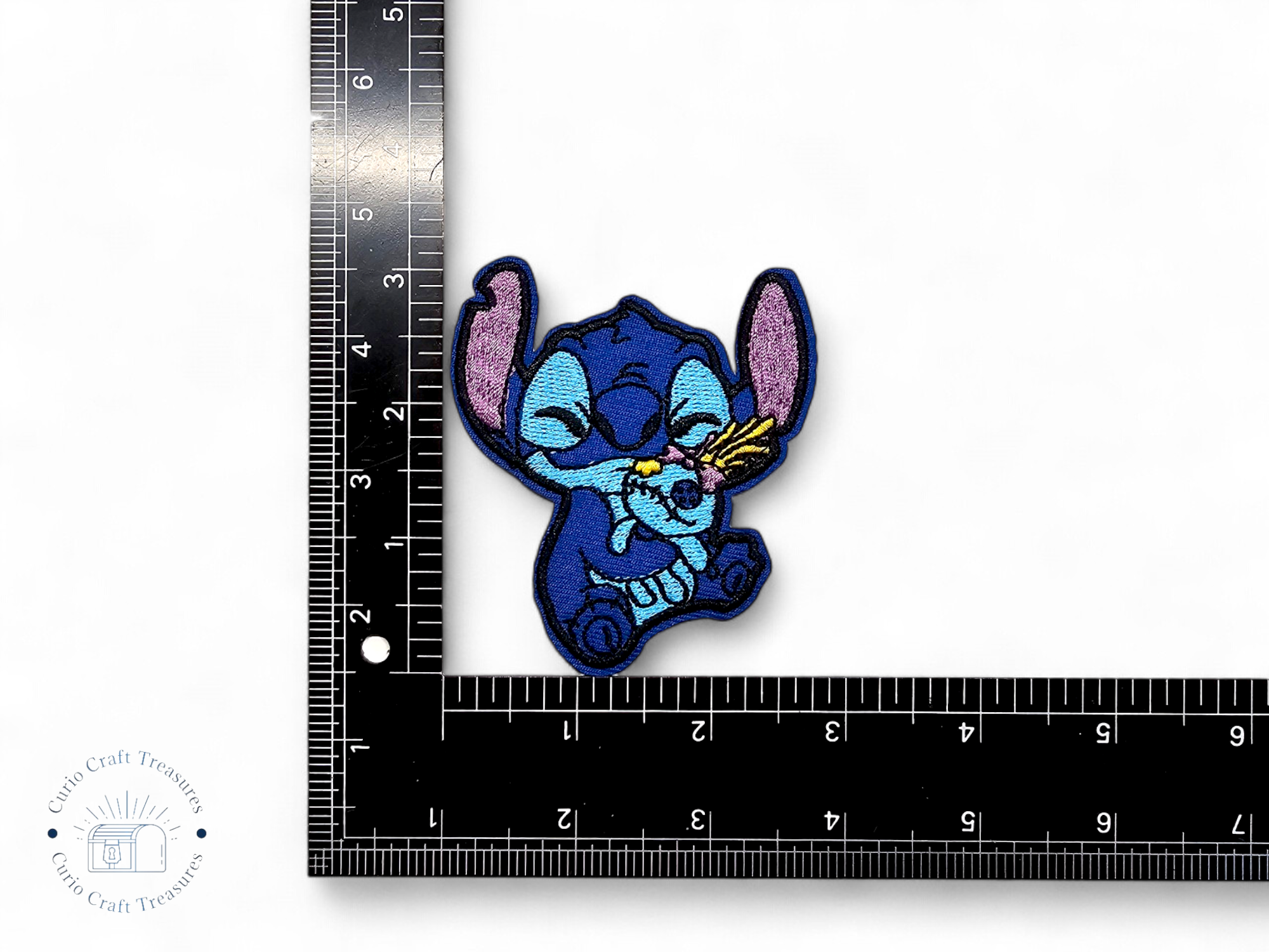 Embroided Patch, Iron on, Glue, Craft supply, Embroidery, Fabric, Movie, cartoon, animation, monster, blue, creature, cute, hawai