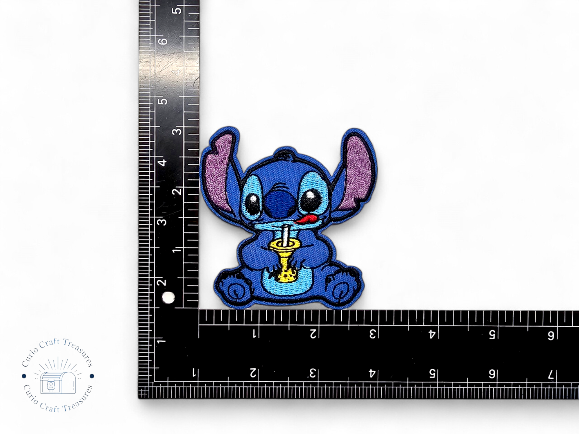 Embroided Patch, Iron on, Glue, Craft supply, Embroidery, Fabric, Movie, cartoon, animation, monster, blue, creature, cute, hawai