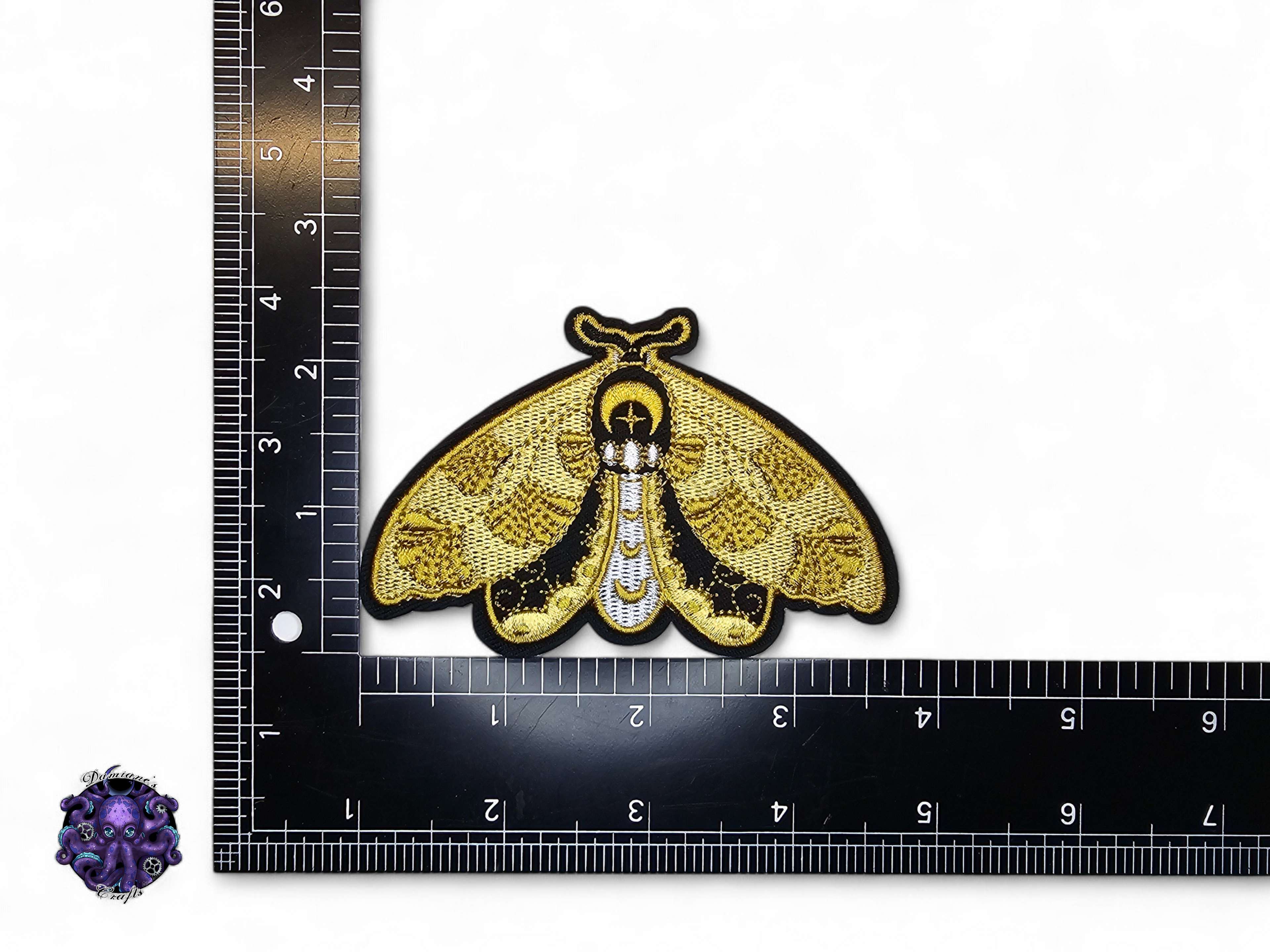 Embroided Patch, Iron on, Glue, Craft supply, Embroidery, Fabric, Butterfly, Monarch, Cottagecore, Fairycore, lunar moth, flower, floral