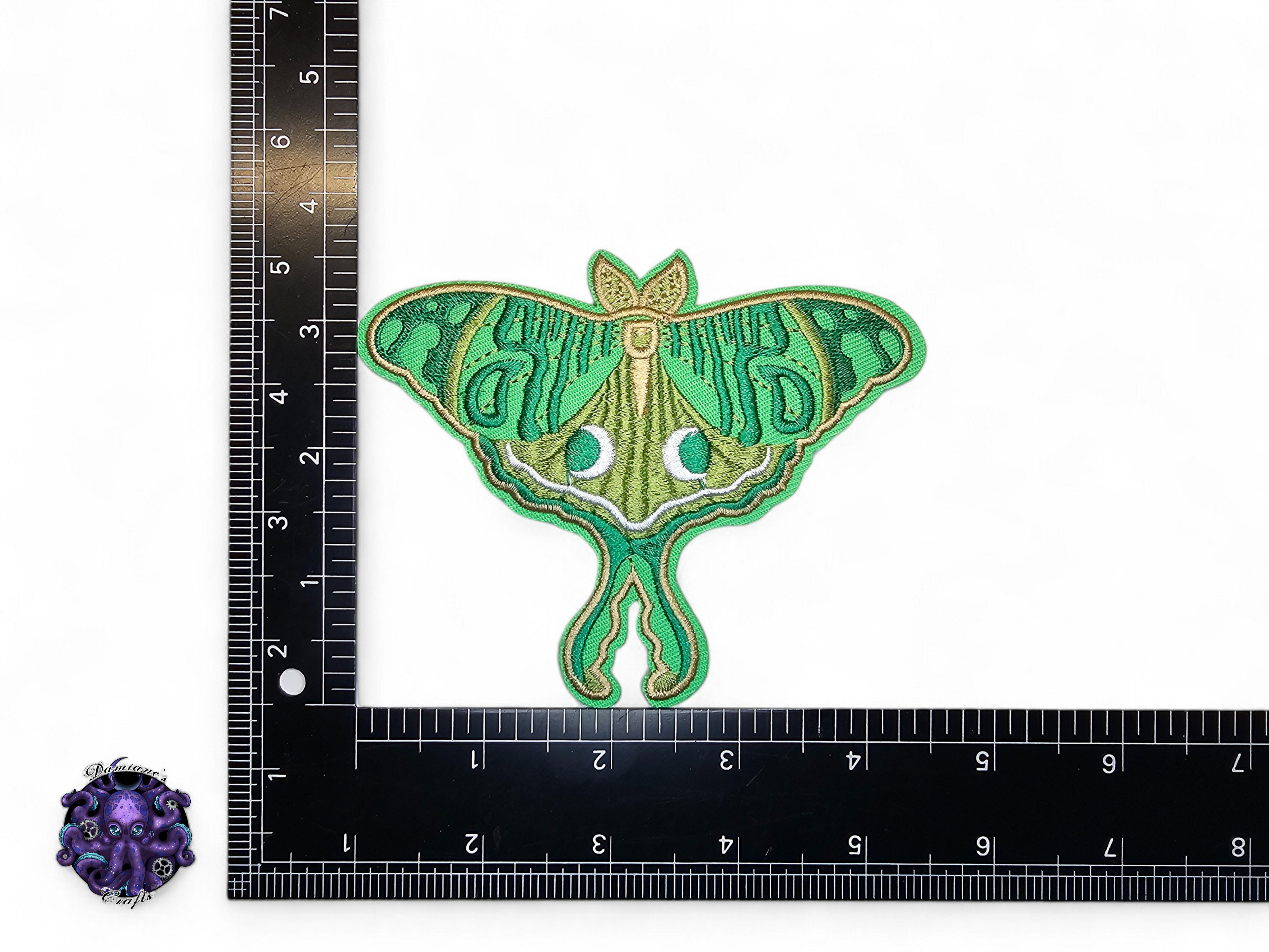 Embroided Patch, Iron on, Glue, Craft supply, Embroidery, Fabric, Butterfly, Monarch, Cottagecore, Fairycore, lunar moth, flower, floral
