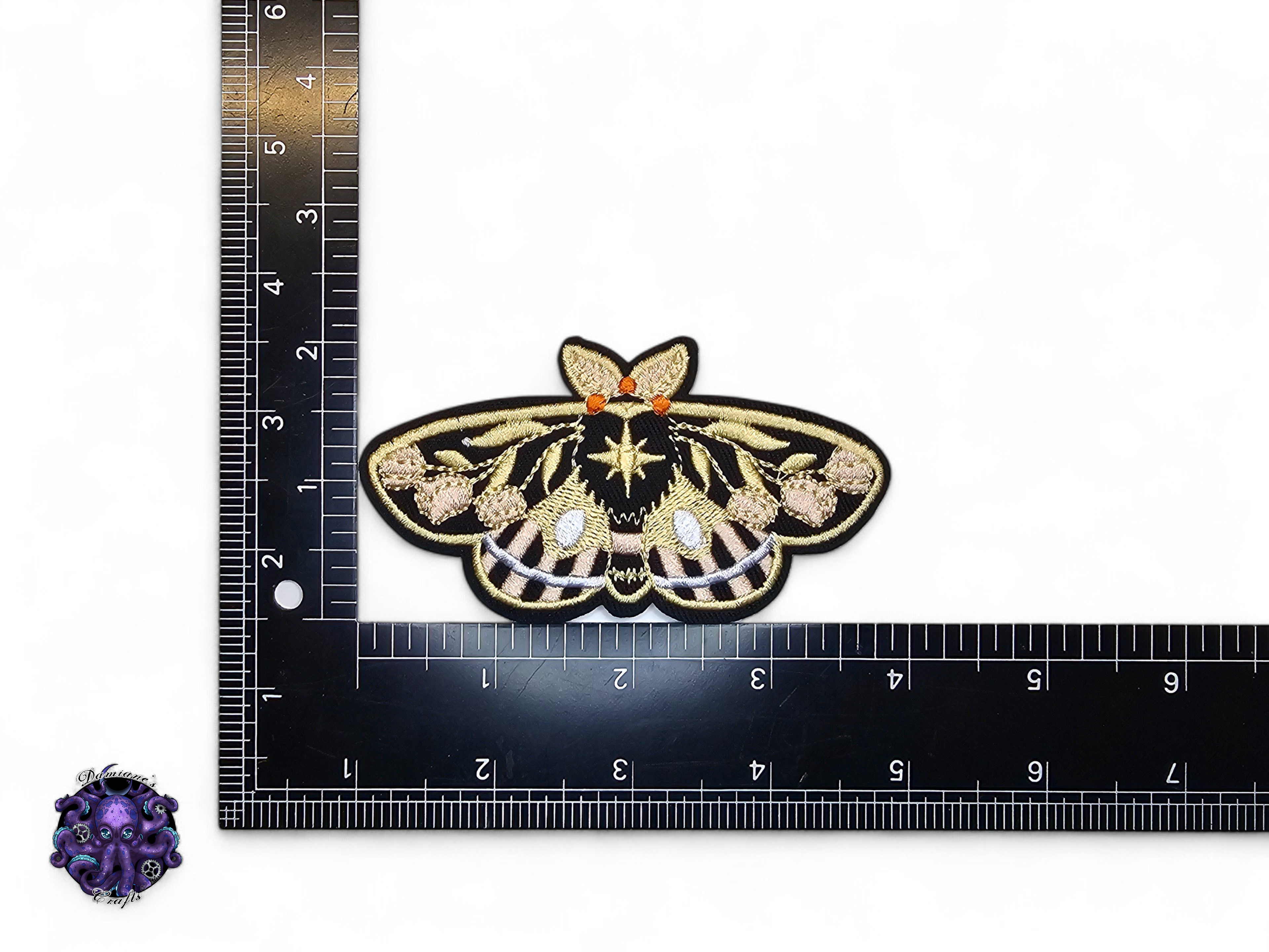 Embroided Patch, Iron on, Glue, Craft supply, Embroidery, Fabric, Butterfly, Monarch, Cottagecore, Fairycore, lunar moth, flower, floral