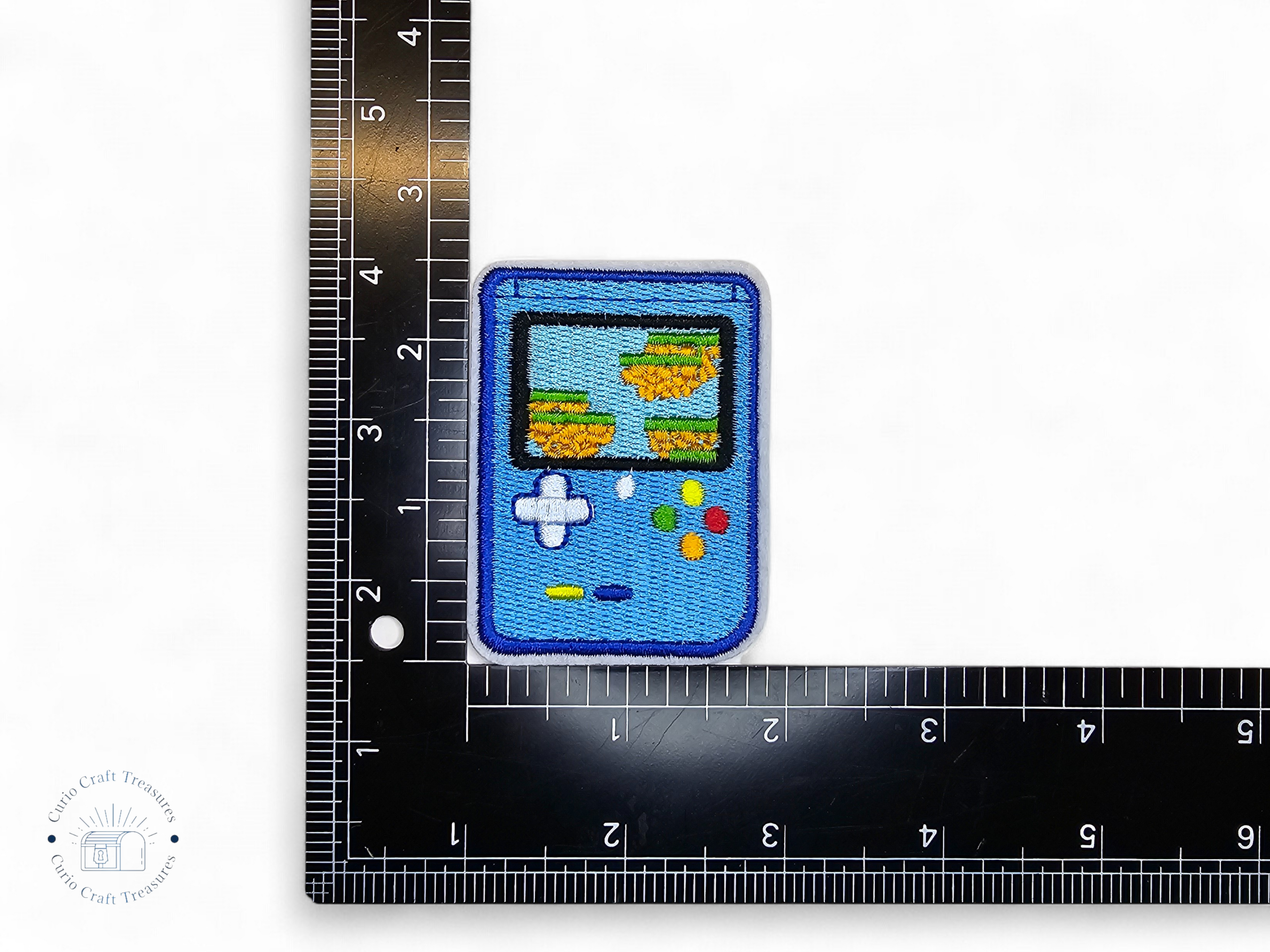 Embroided Patch, Iron on, Glue, Craft supply, Embroidery, Fabric, Gamer, gaming, game over, level up, joystick, controller, blue
