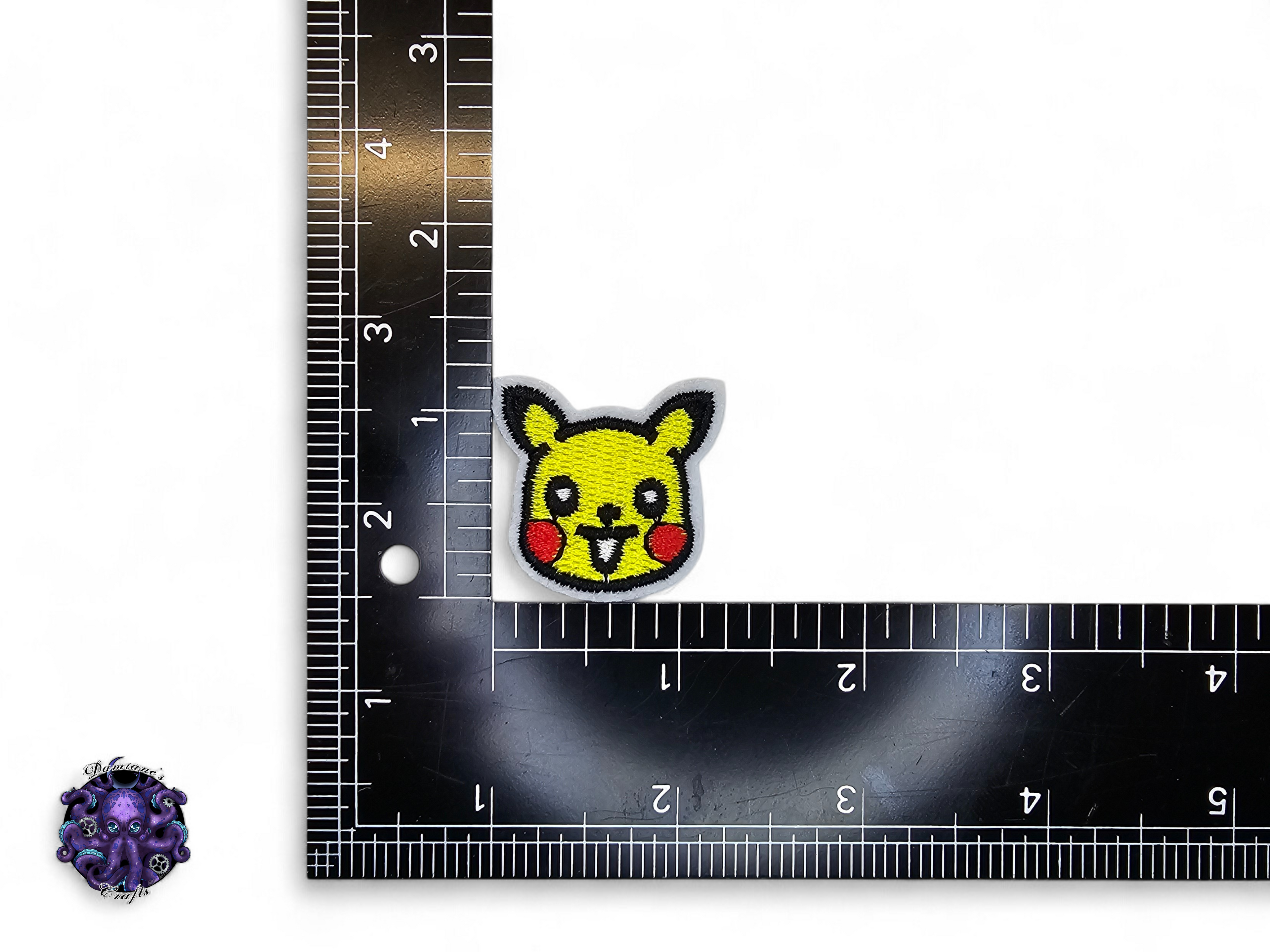 Embroided Patch, Iron on, Glue, Craft supply, Embroidery, Monster, video game, yellow, electric