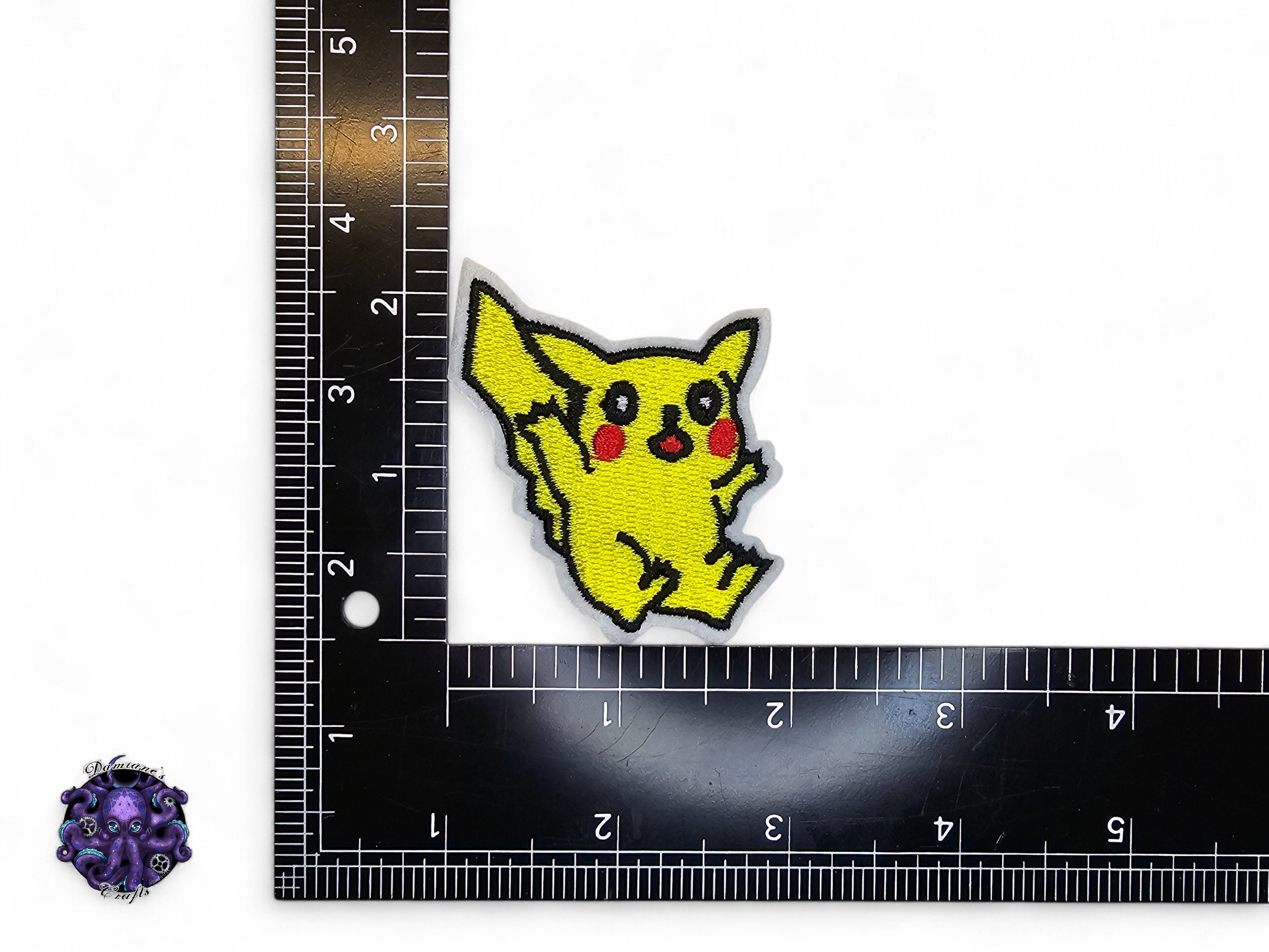 Embroided Patch, Iron on, Glue, Craft supply, Embroidery, Monster, video game, yellow, electric