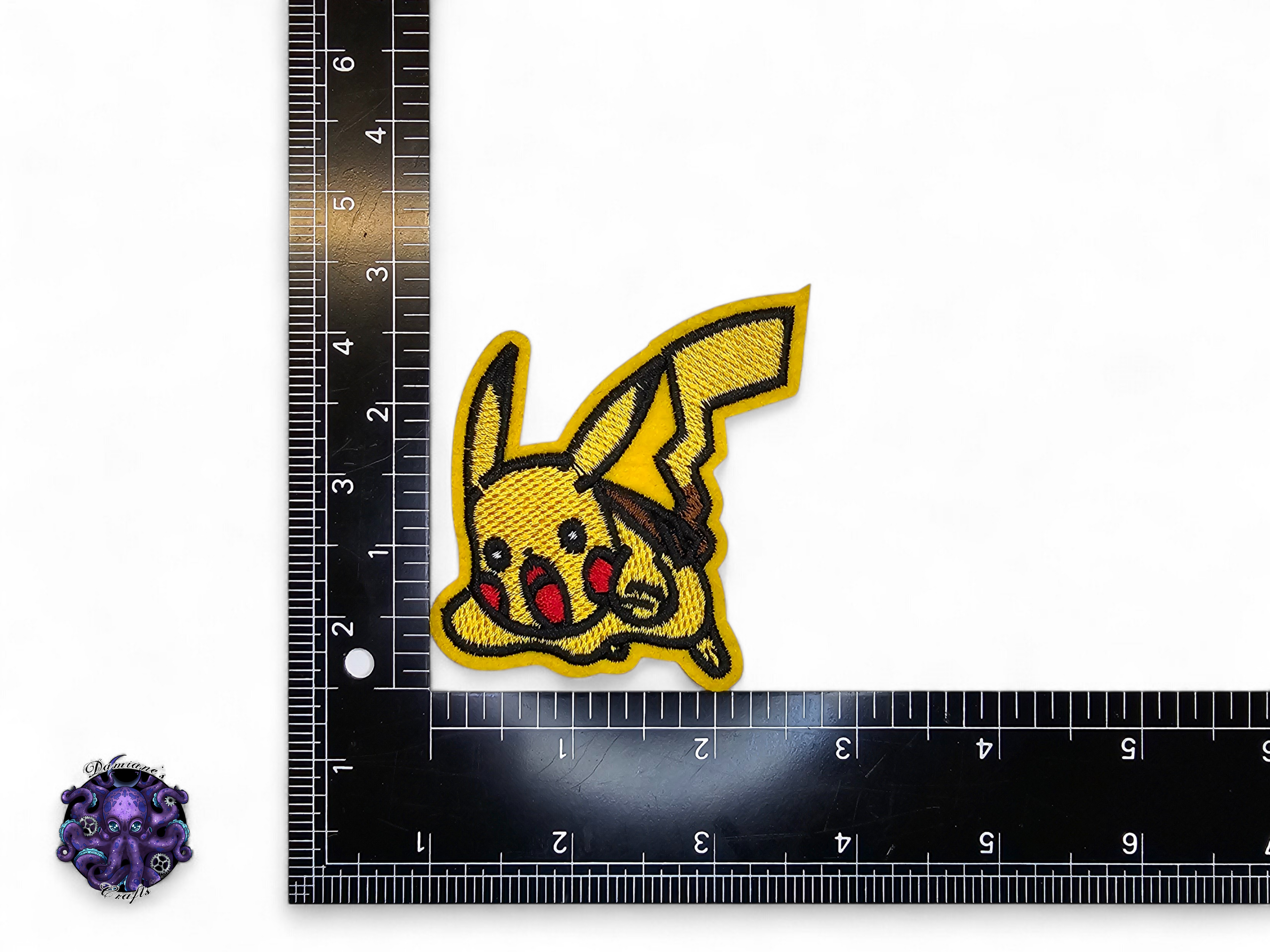 Embroided Patch, Iron on, Glue, Craft supply, Embroidery, Monster, video game, yellow, electric