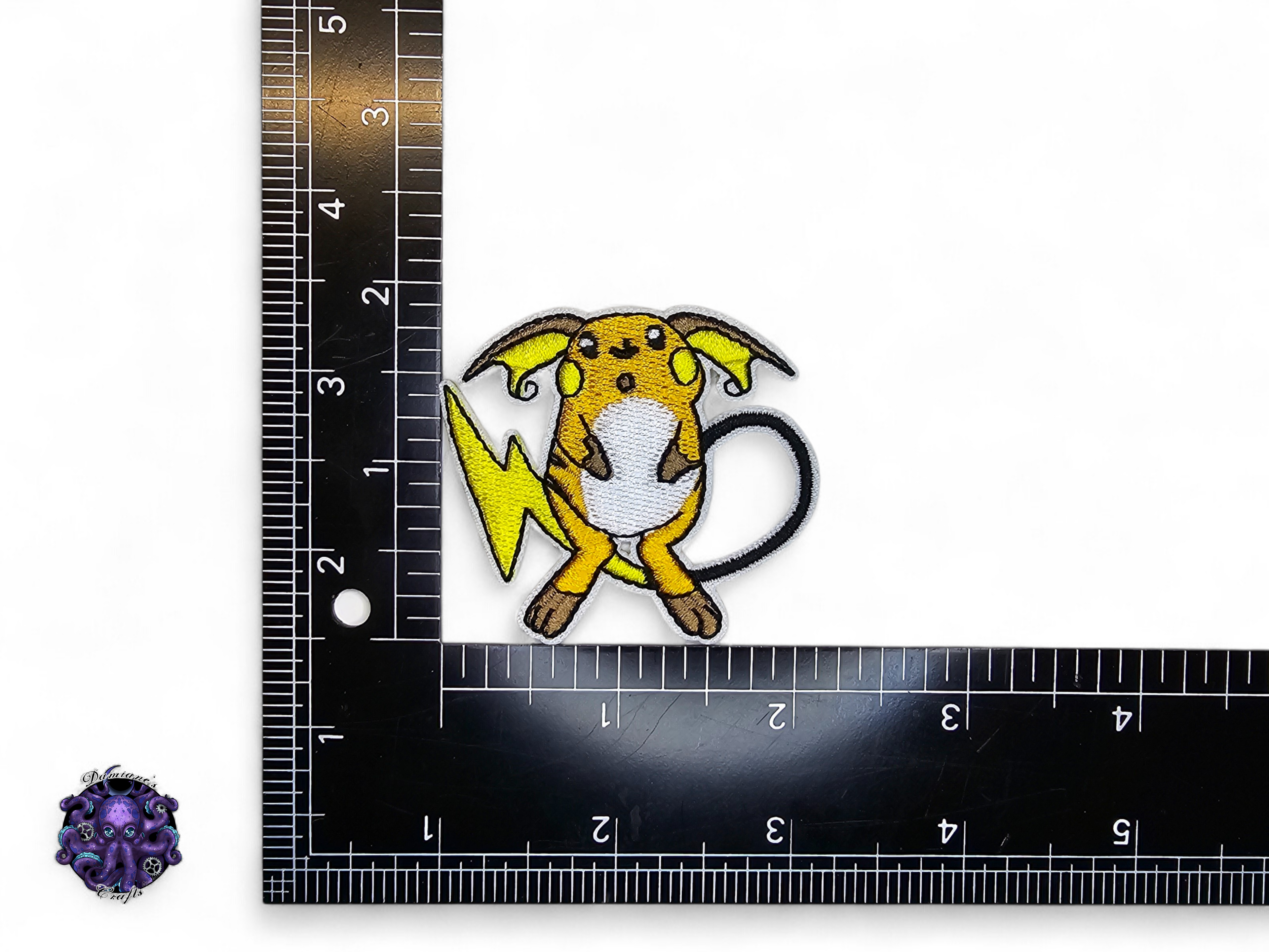 Embroided Patch, Iron on, Glue, Craft supply, Embroidery, Monster, video game, yellow, electric