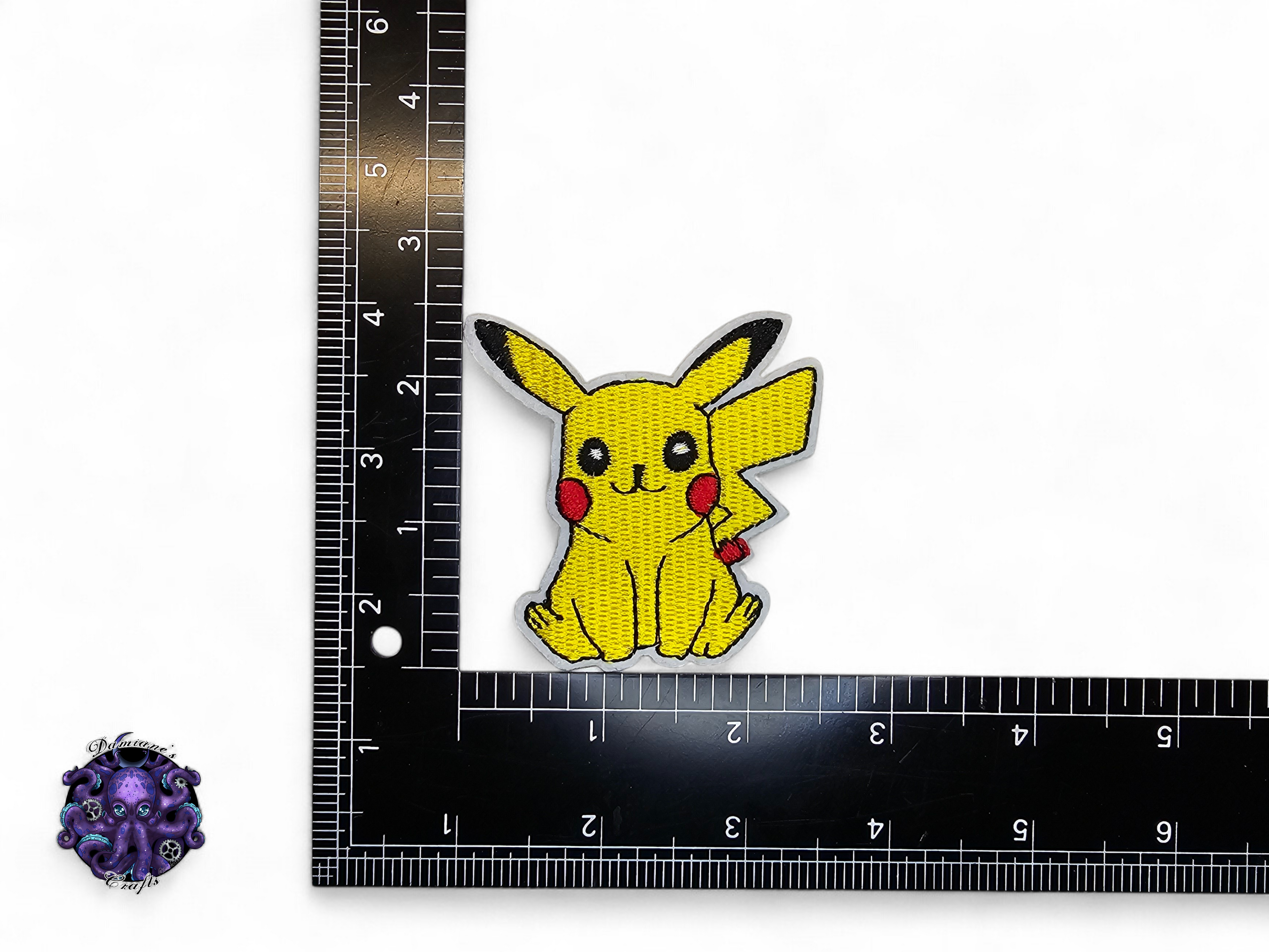Embroided Patch, Iron on, Glue, Craft supply, Embroidery, Monster, video game, yellow, electric
