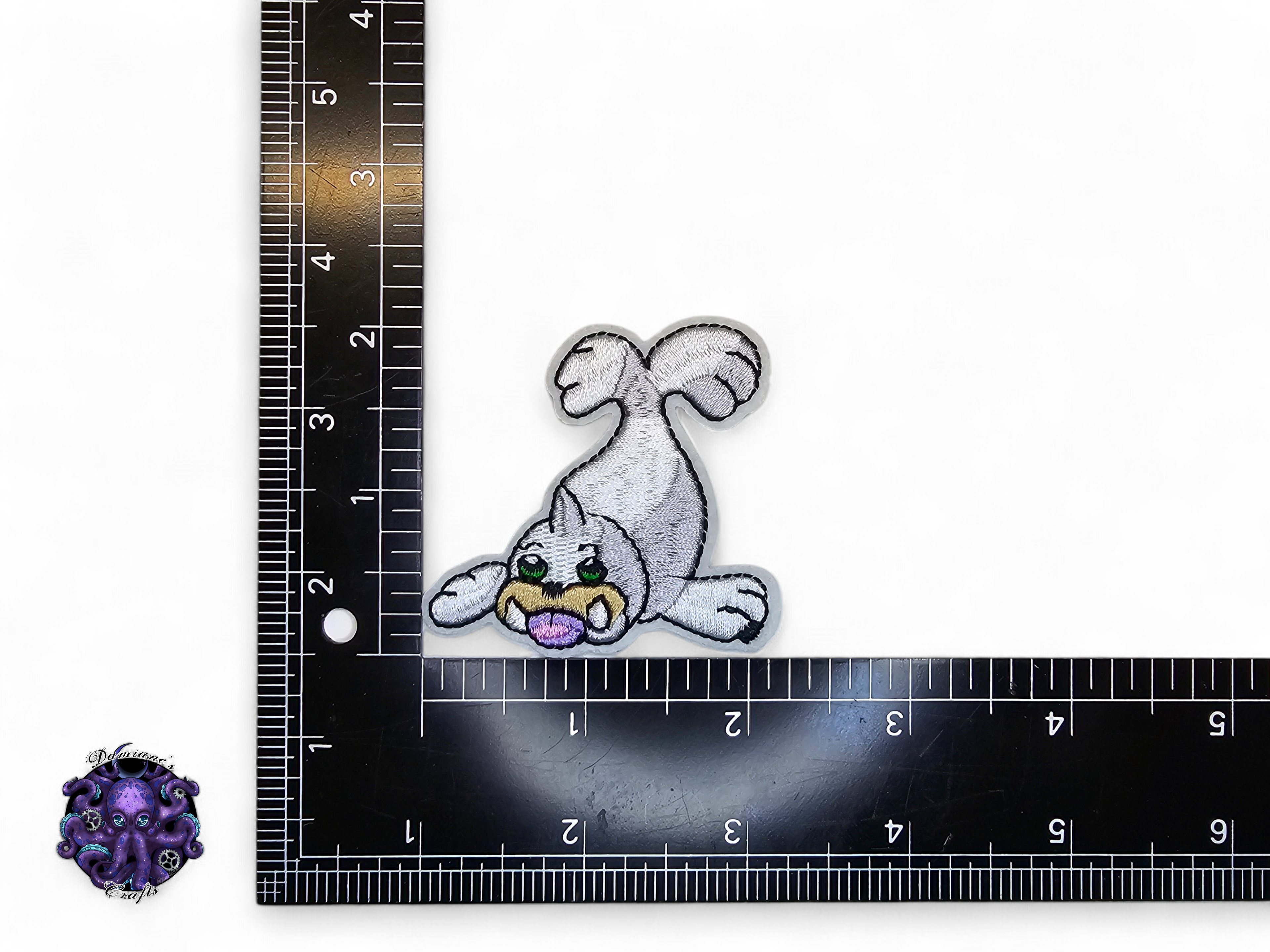 Embroided Patch, Iron on, Glue, Craft supply, Embroidery, Monster, video game, white, green, bug, bird, butterfly