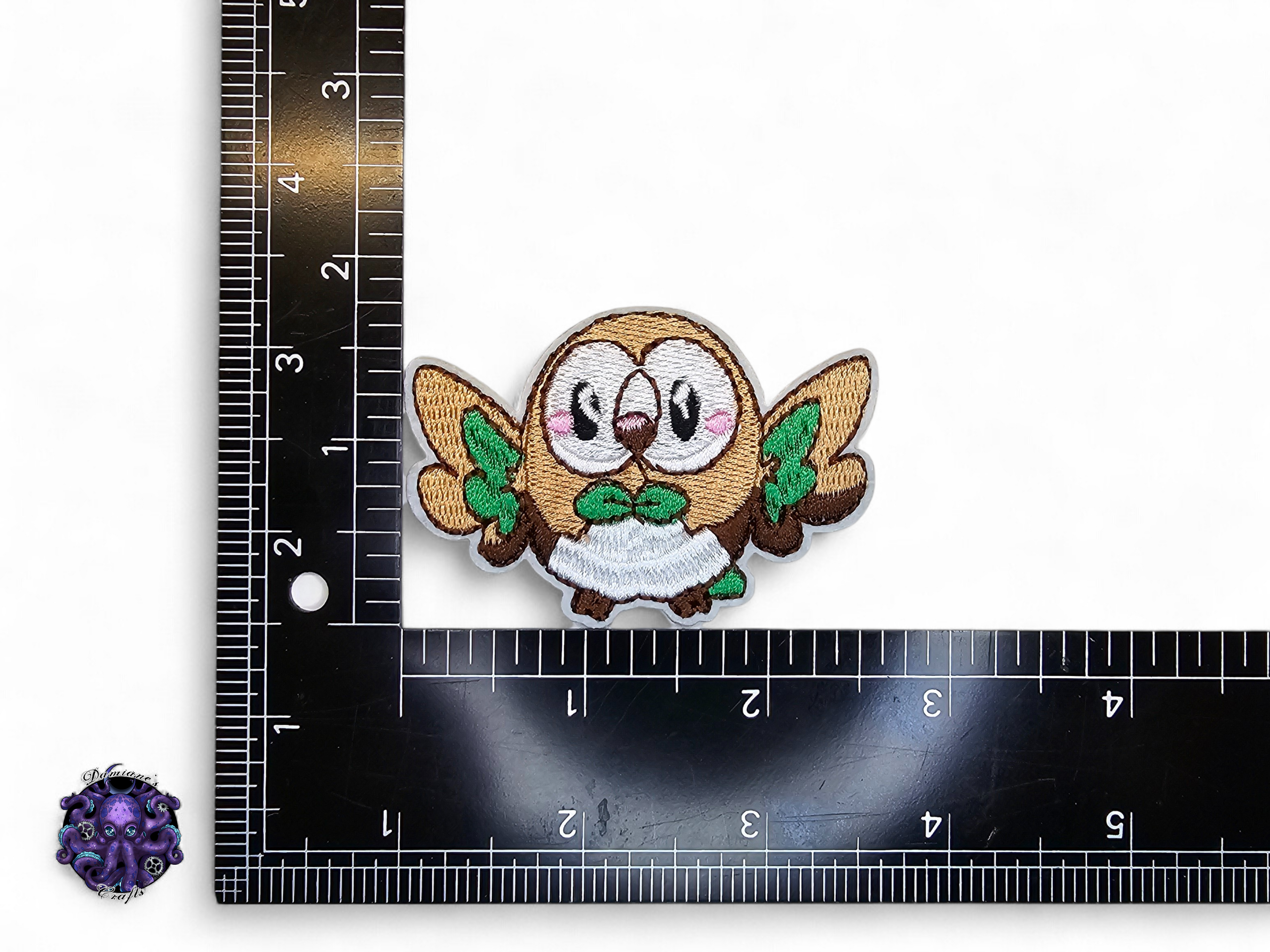 Embroided Patch, Iron on, Glue, Craft supply, Embroidery, Monster, video game, white, green, bug, bird, butterfly