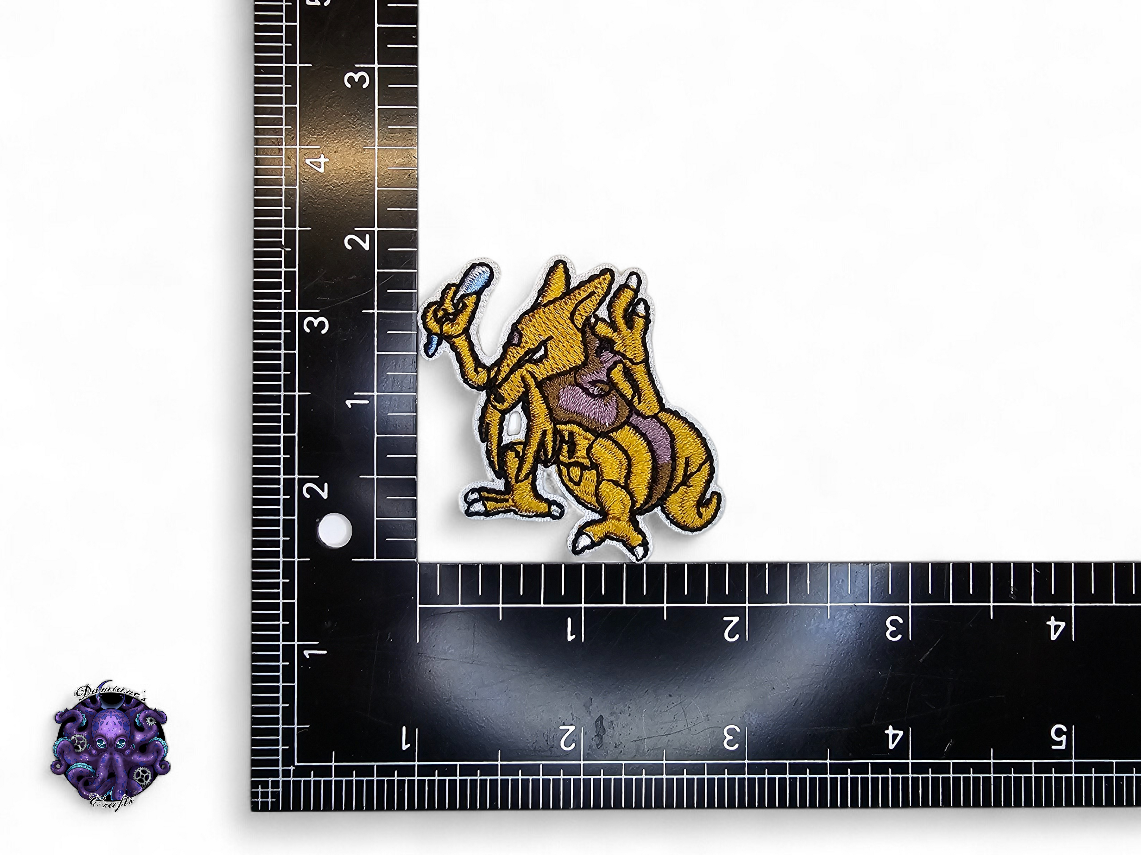 Embroided Patch, Iron on, Glue, Craft supply, Embroidery, Monster, video game, white, yellow, pink, cat, duck, psychic