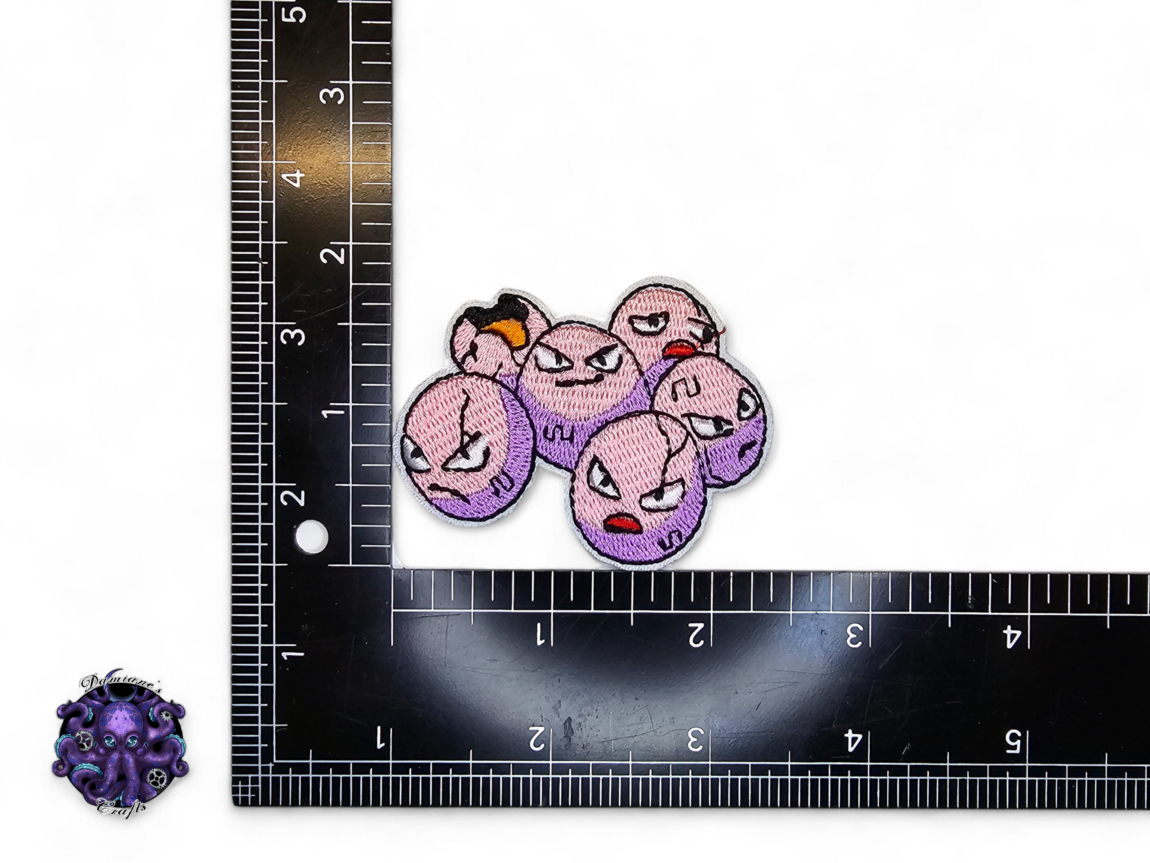 Embroided Patch, Iron on, Glue, Craft supply, Embroidery, Monster, video game, white, yellow, pink, cat, duck, psychic