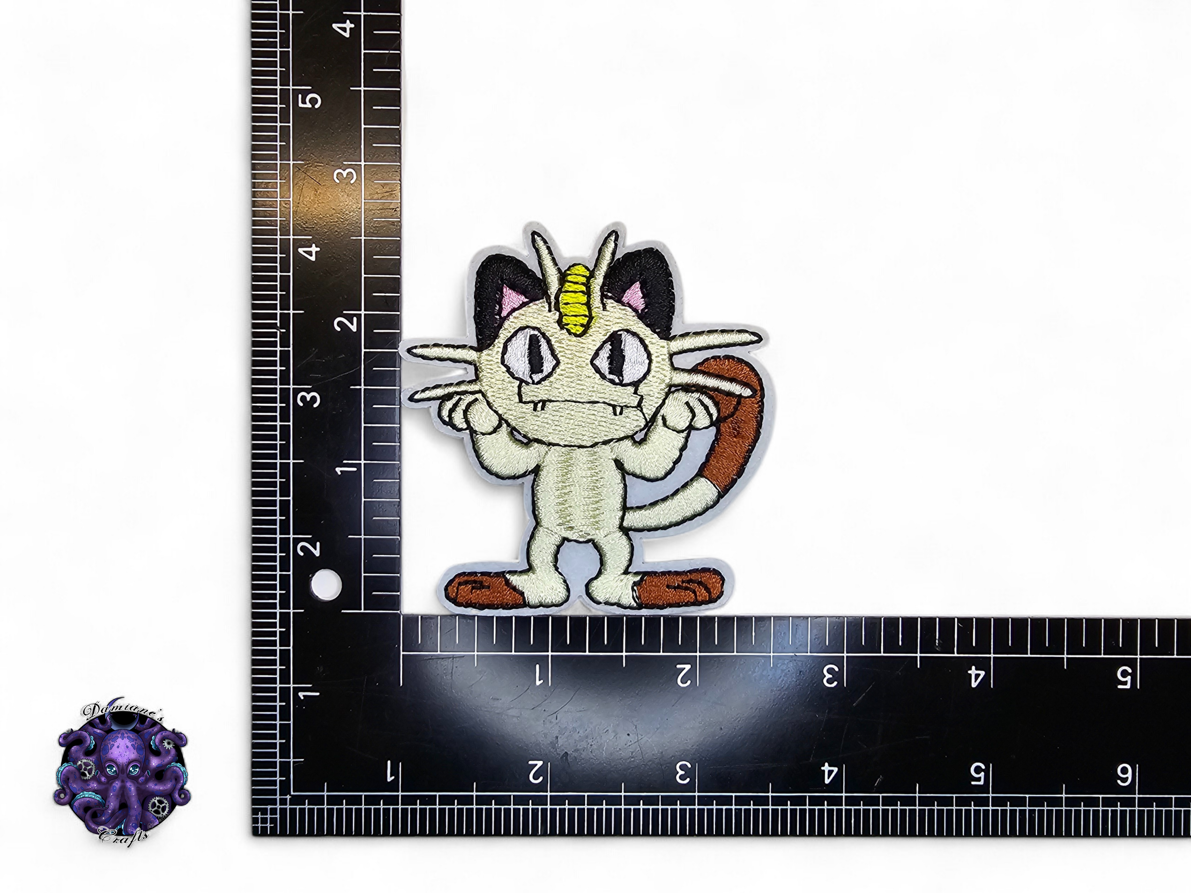 Embroided Patch, Iron on, Glue, Craft supply, Embroidery, Monster, video game, white, yellow, pink, cat, duck, psychic