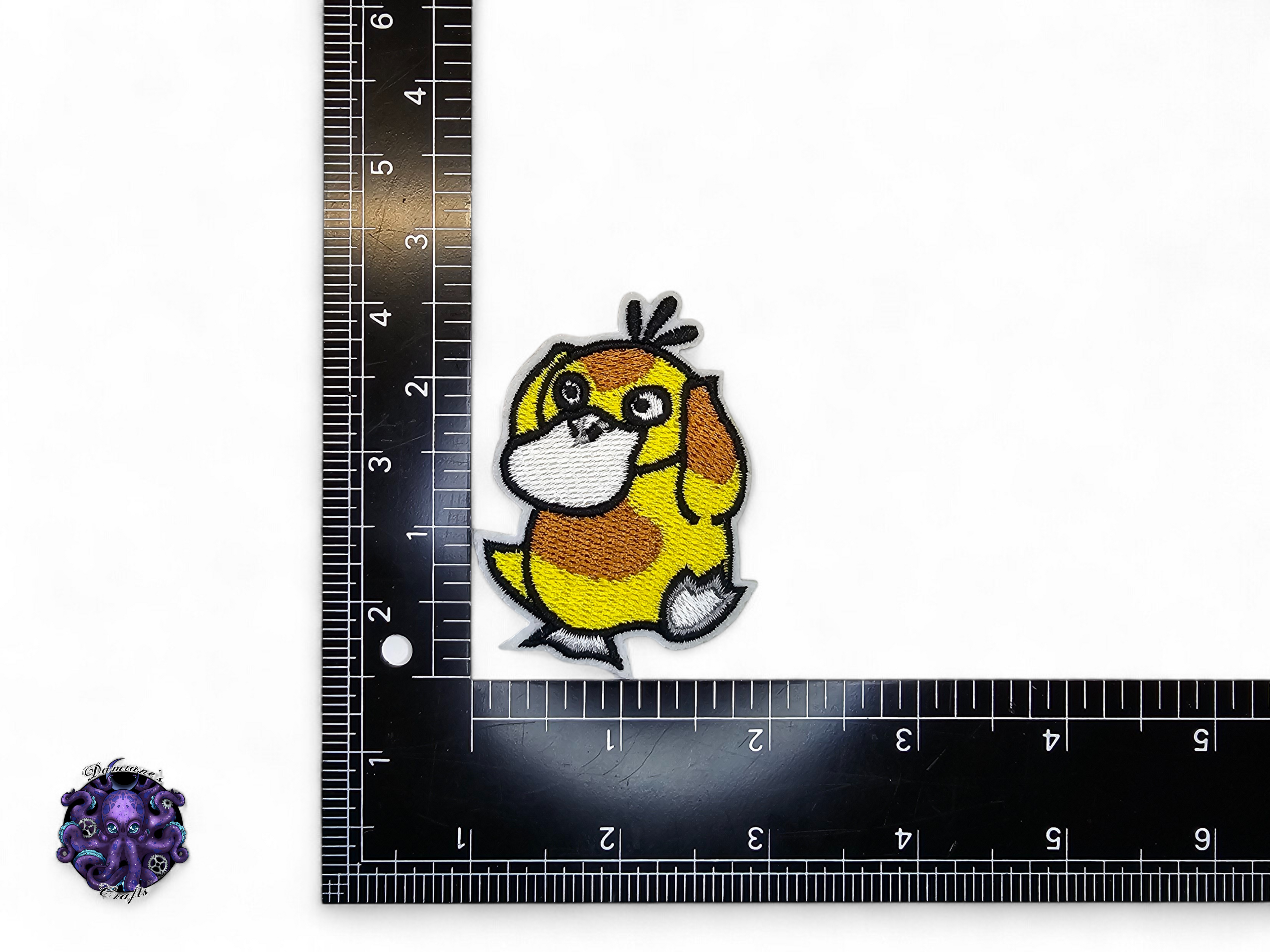 Embroided Patch, Iron on, Glue, Craft supply, Embroidery, Monster, video game, white, yellow, pink, cat, duck, psychic