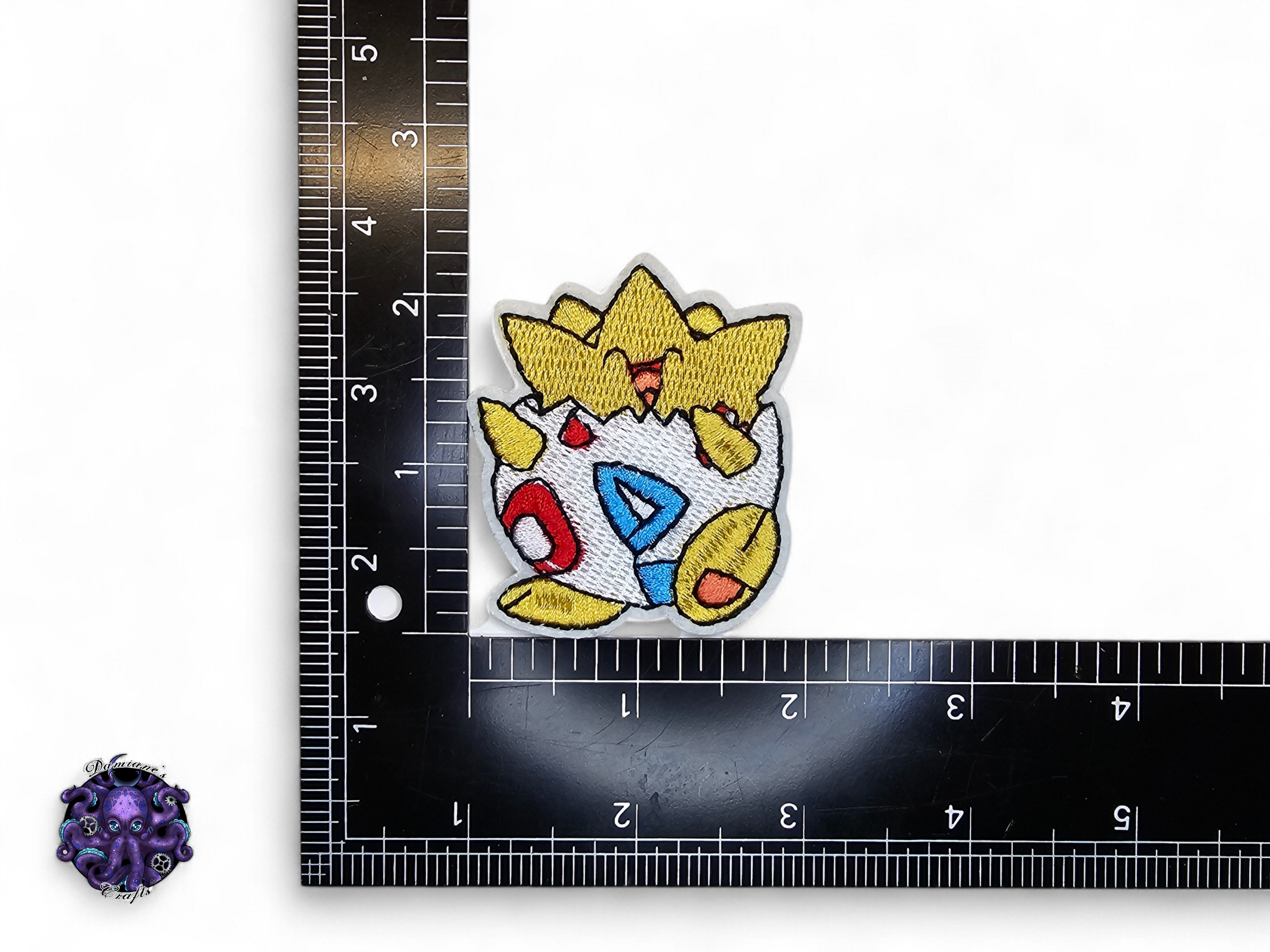 Embroided Patch, Iron on, Glue, Craft supply, Embroidery, Monster, video game, white, yellow, pink, cat, duck, psychic