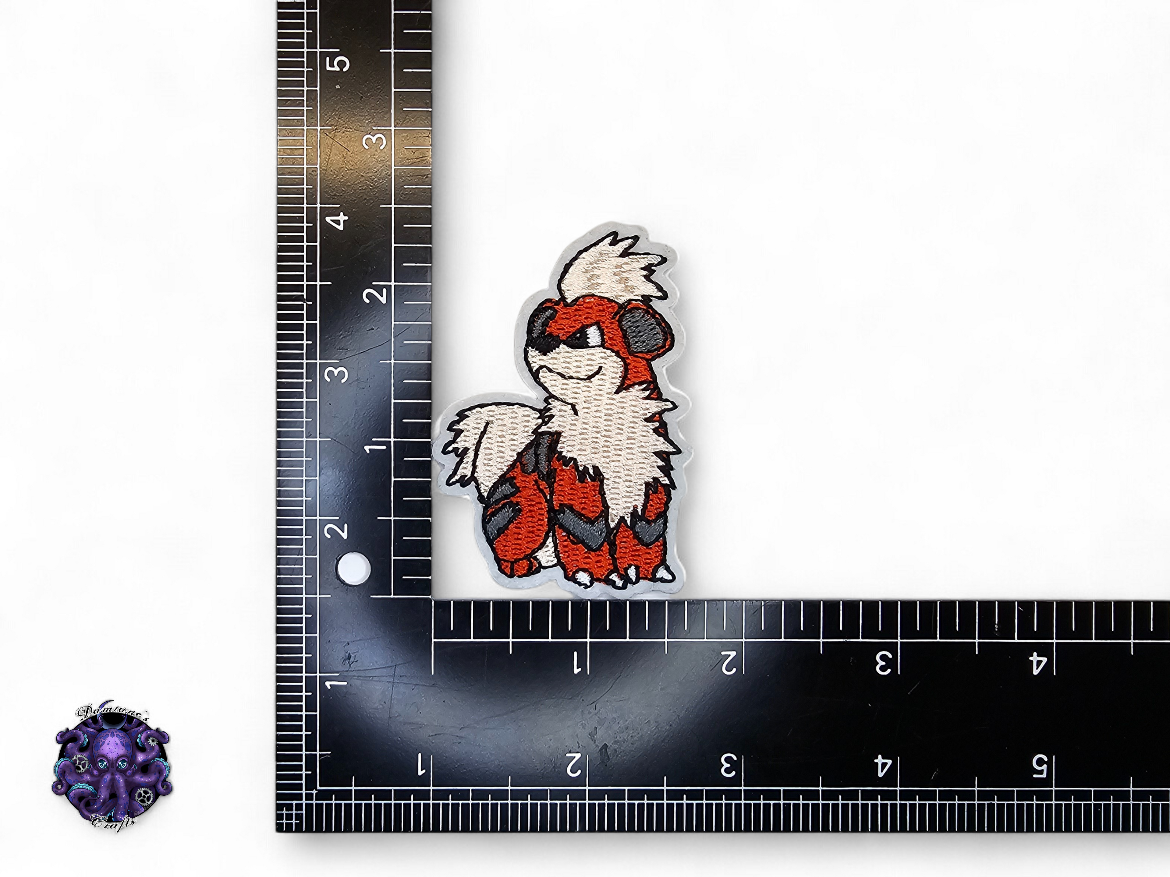 Embroided Patch, Iron on, Glue, Craft supply, Embroidery, Monster, video game, Orange, pink, dog, dragon, fire, bird