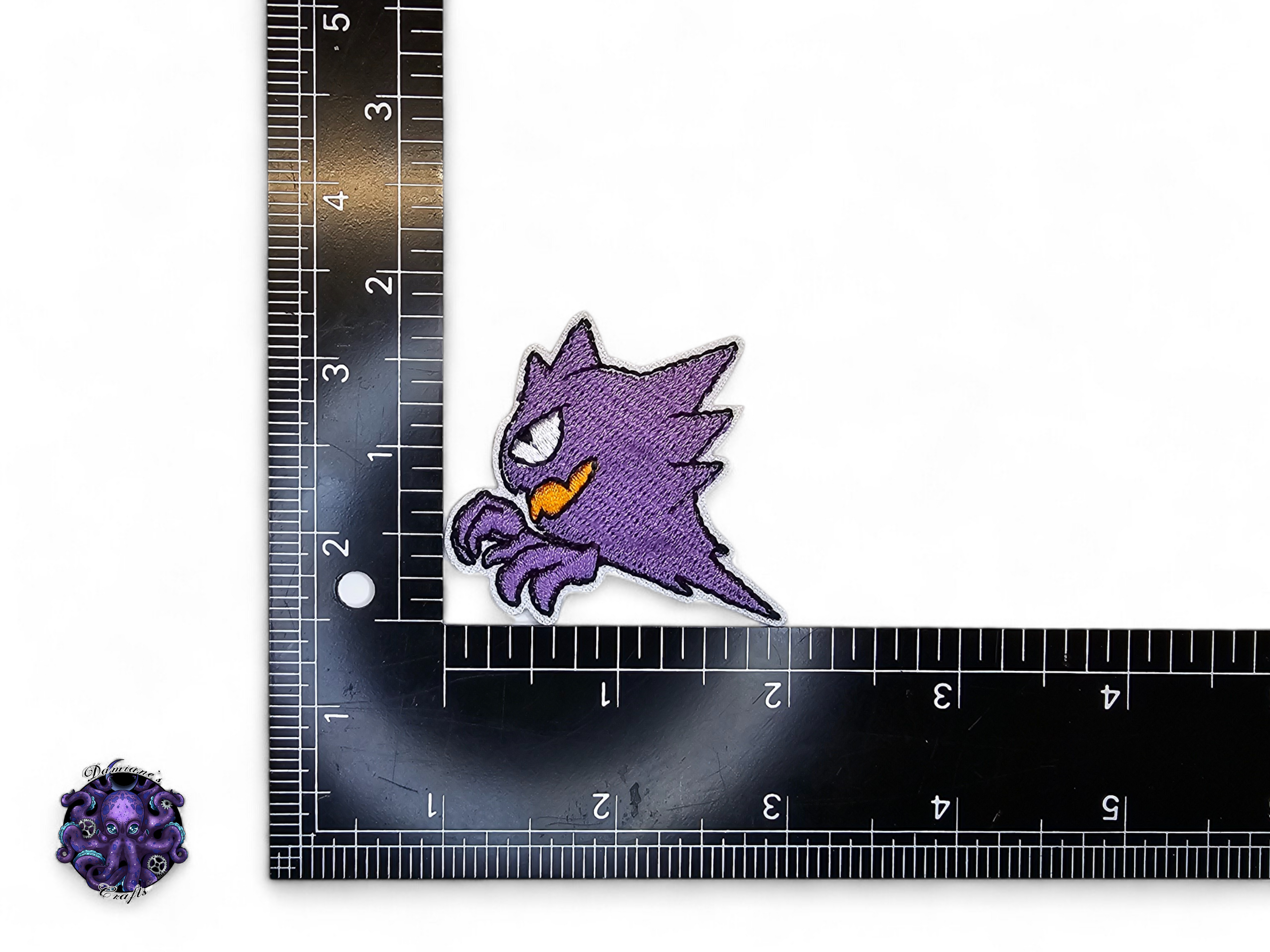 Embroided Patch, Iron on, Glue, Craft supply, Embroidery, Monster, video game, creature, purple, snake, ghost, oyster