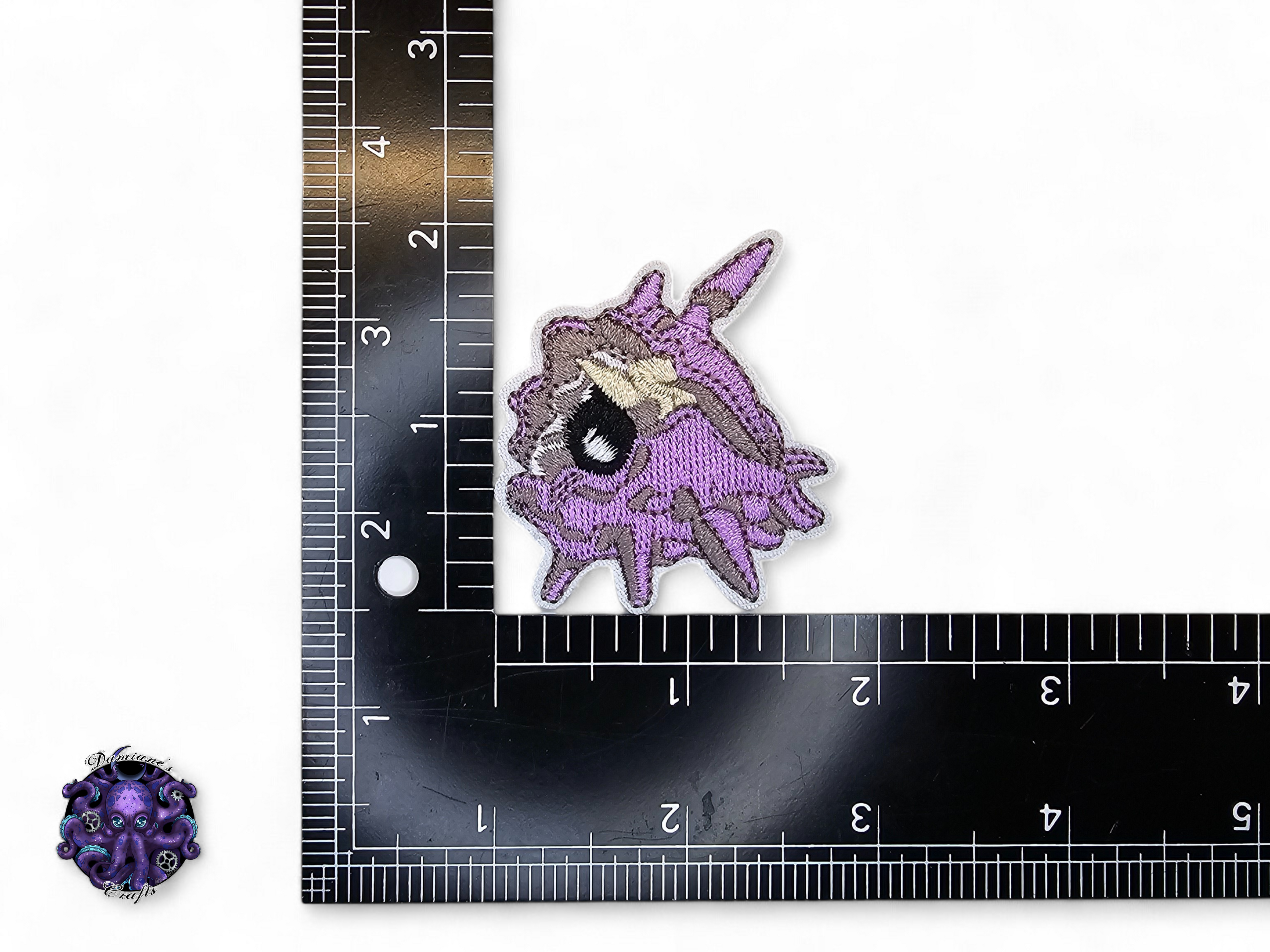 Embroided Patch, Iron on, Glue, Craft supply, Embroidery, Monster, video game, creature, purple, snake, ghost, oyster
