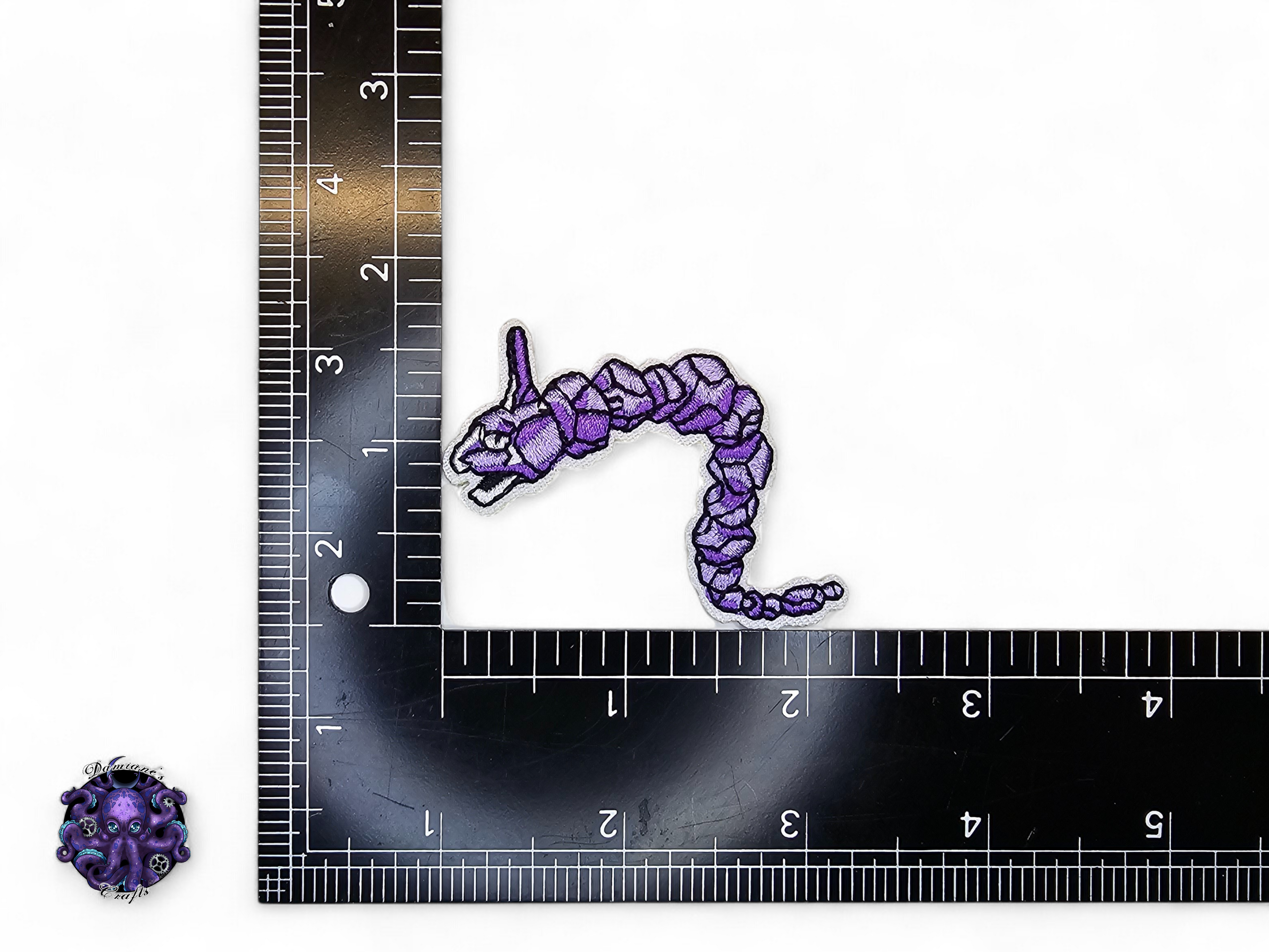 Embroided Patch, Iron on, Glue, Craft supply, Embroidery, Monster, video game, creature, purple, snake, ghost, oyster