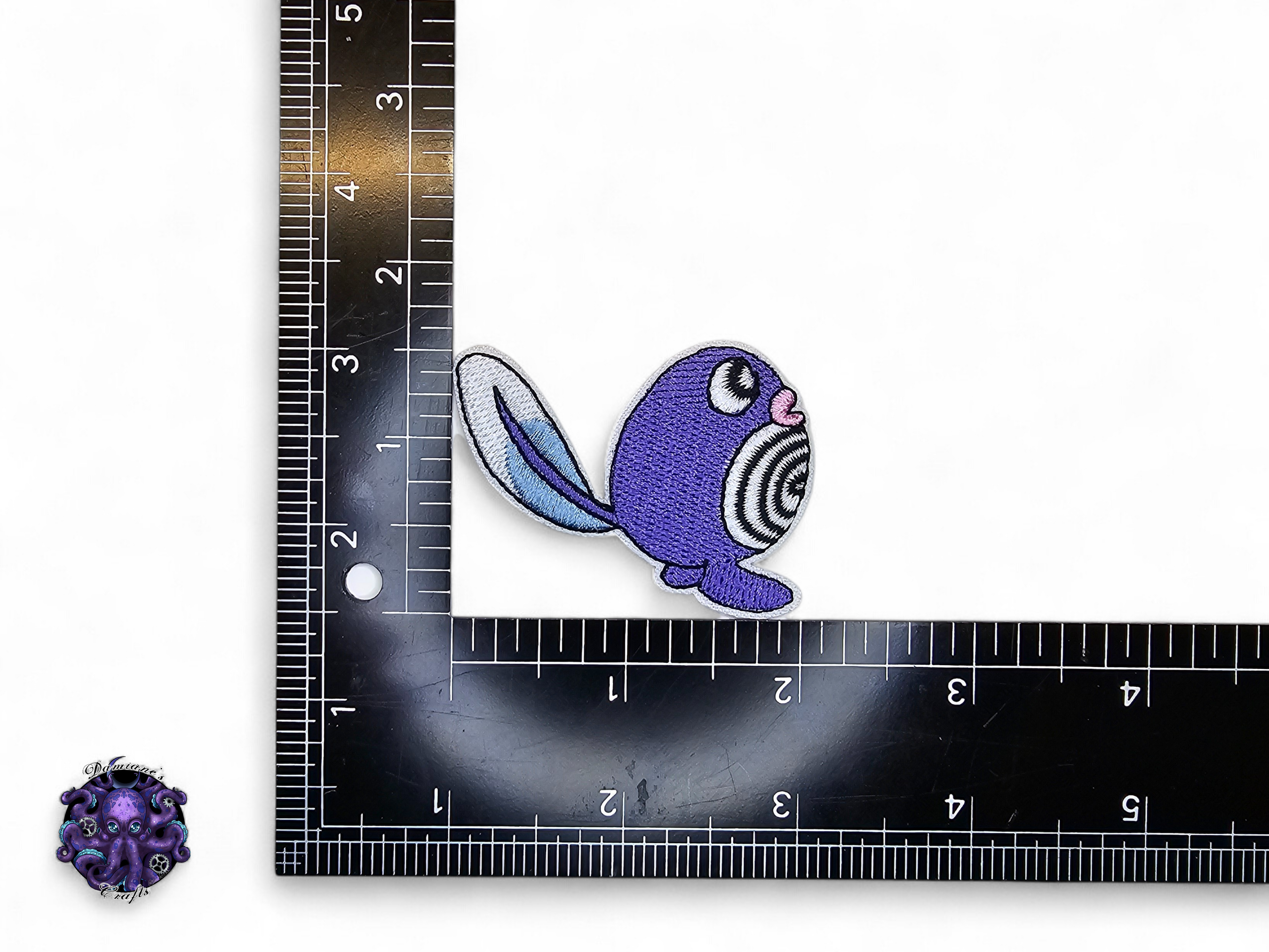 Embroided Patch, Iron on, Glue, Craft supply, Embroidery, Monster, video game, creature, Blue, Water, Dragon, fish, Turtle