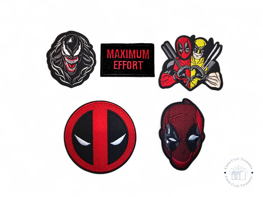 Parche bordado, termoadhesivo, adhesivo, material para manualidades, bordado, tela, película, superhéroes, villano, acción, cultura pop