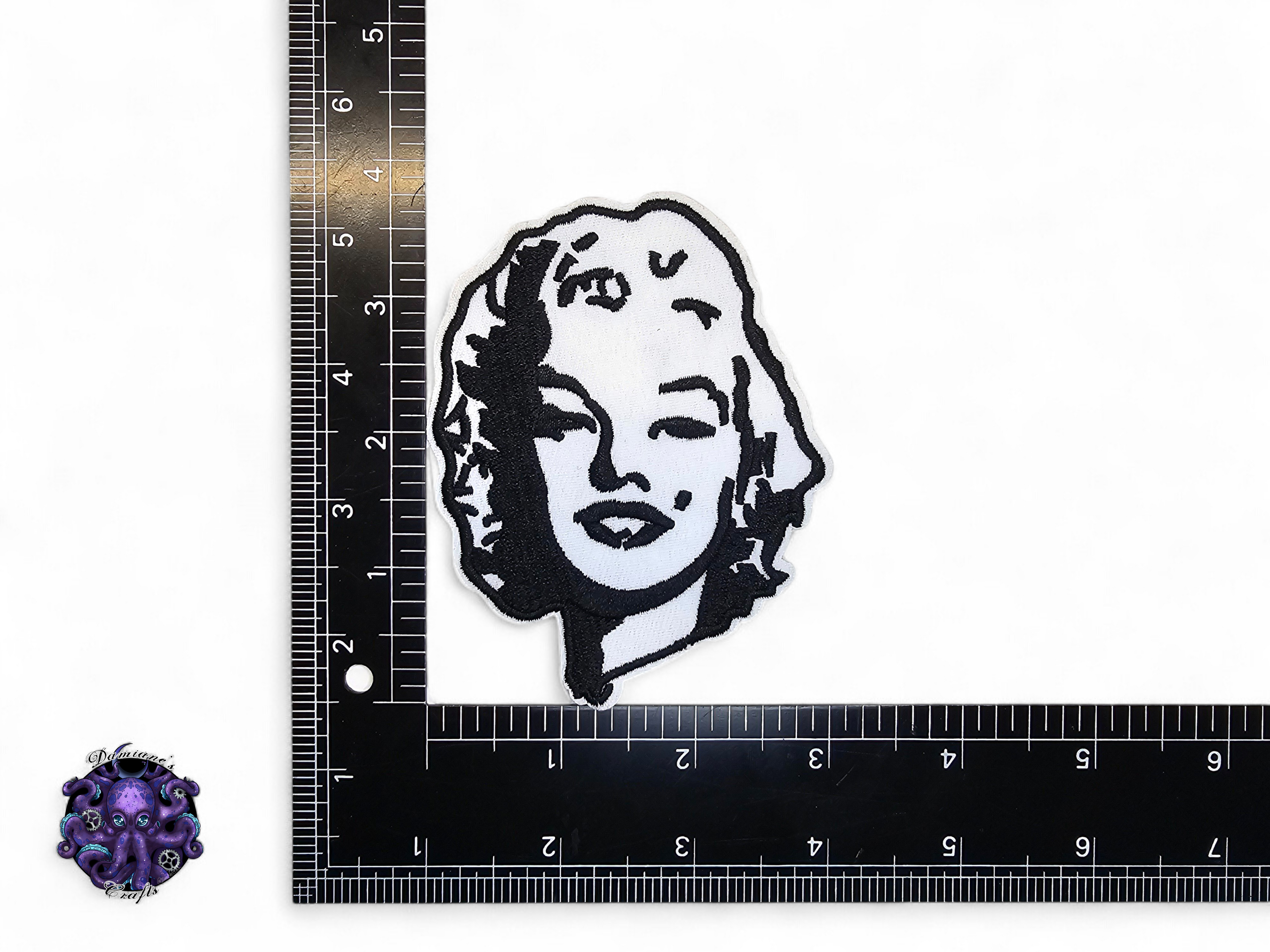 Embroided Patch, Iron on, Glue, Craft supply, Embroidery, Fabric, Movie, Old movies, classic, horror, celebrities, celebs, marilyn
