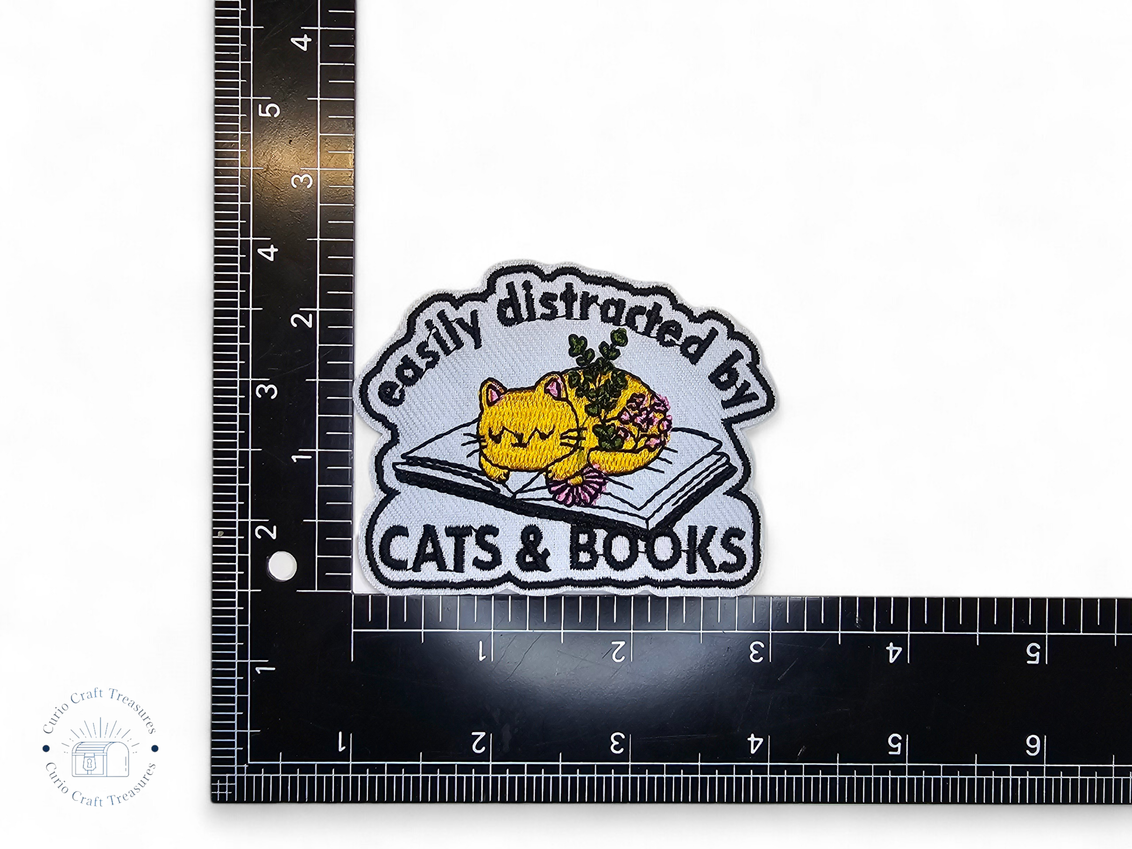 Embroided Patch, Iron on, Glue, Craft supply, Embroidery, Fabric, Meme, funny, Quote, Public librairy, Cat, Book, Stay Rad, Moon, Sun
