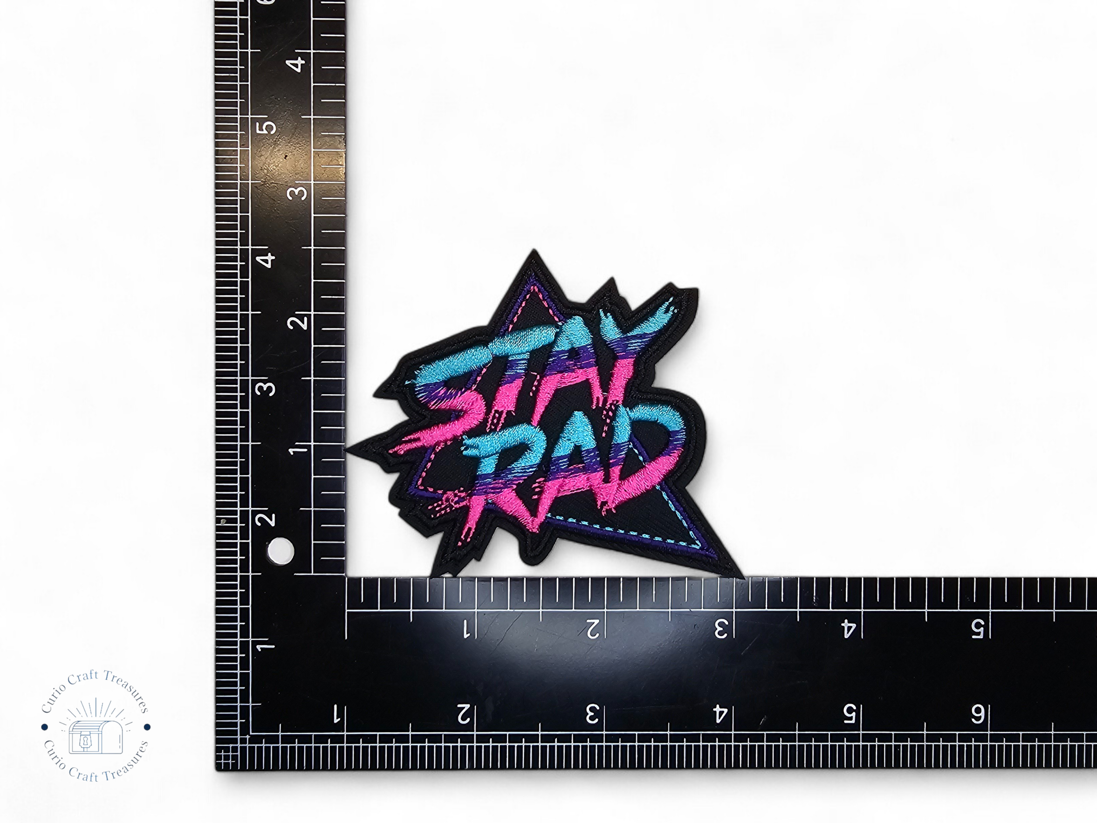 Embroided Patch, Iron on, Glue, Craft supply, Embroidery, Fabric, Meme, funny, Quote, Public librairy, Cat, Book, Stay Rad, Moon, Sun
