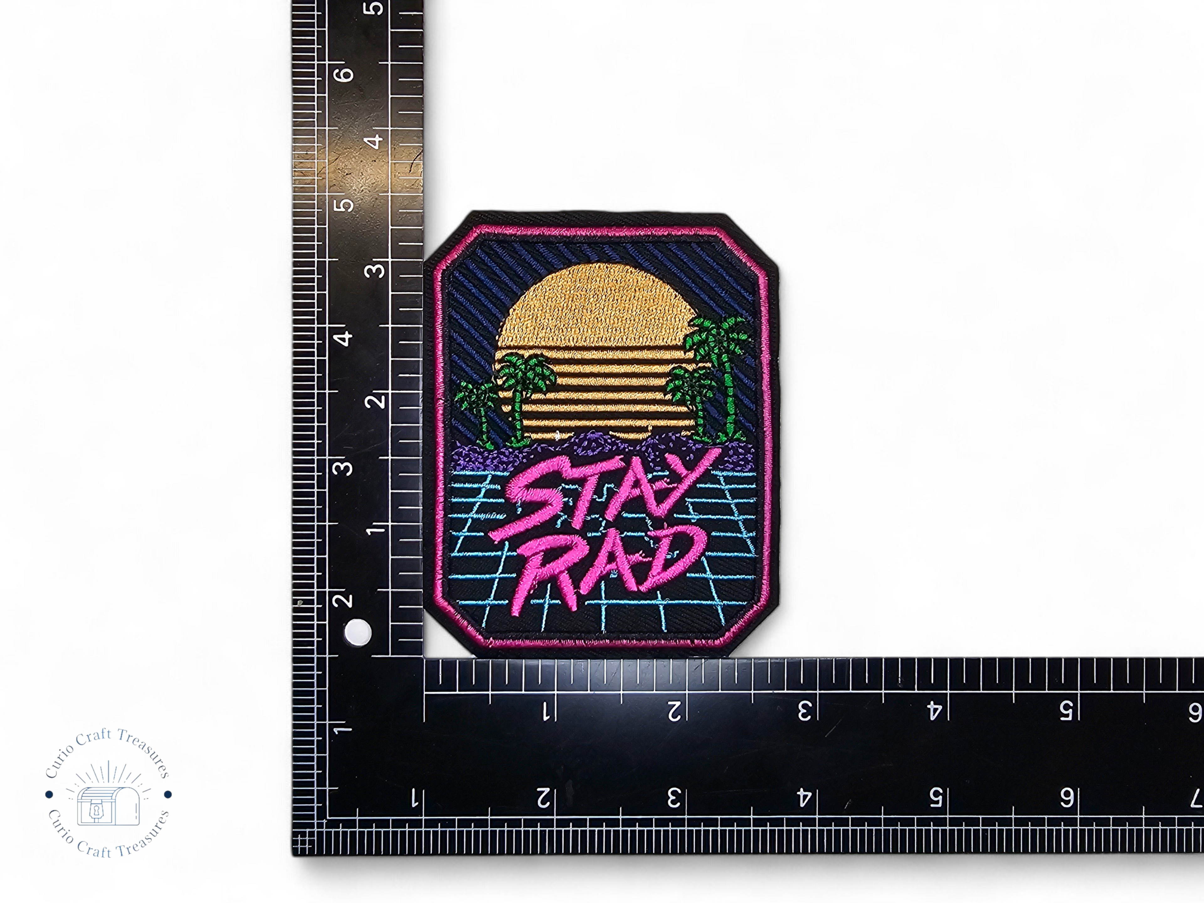 Embroided Patch, Iron on, Glue, Craft supply, Embroidery, Fabric, Meme, funny, Quote, Public librairy, Cat, Book, Stay Rad, Moon, Sun