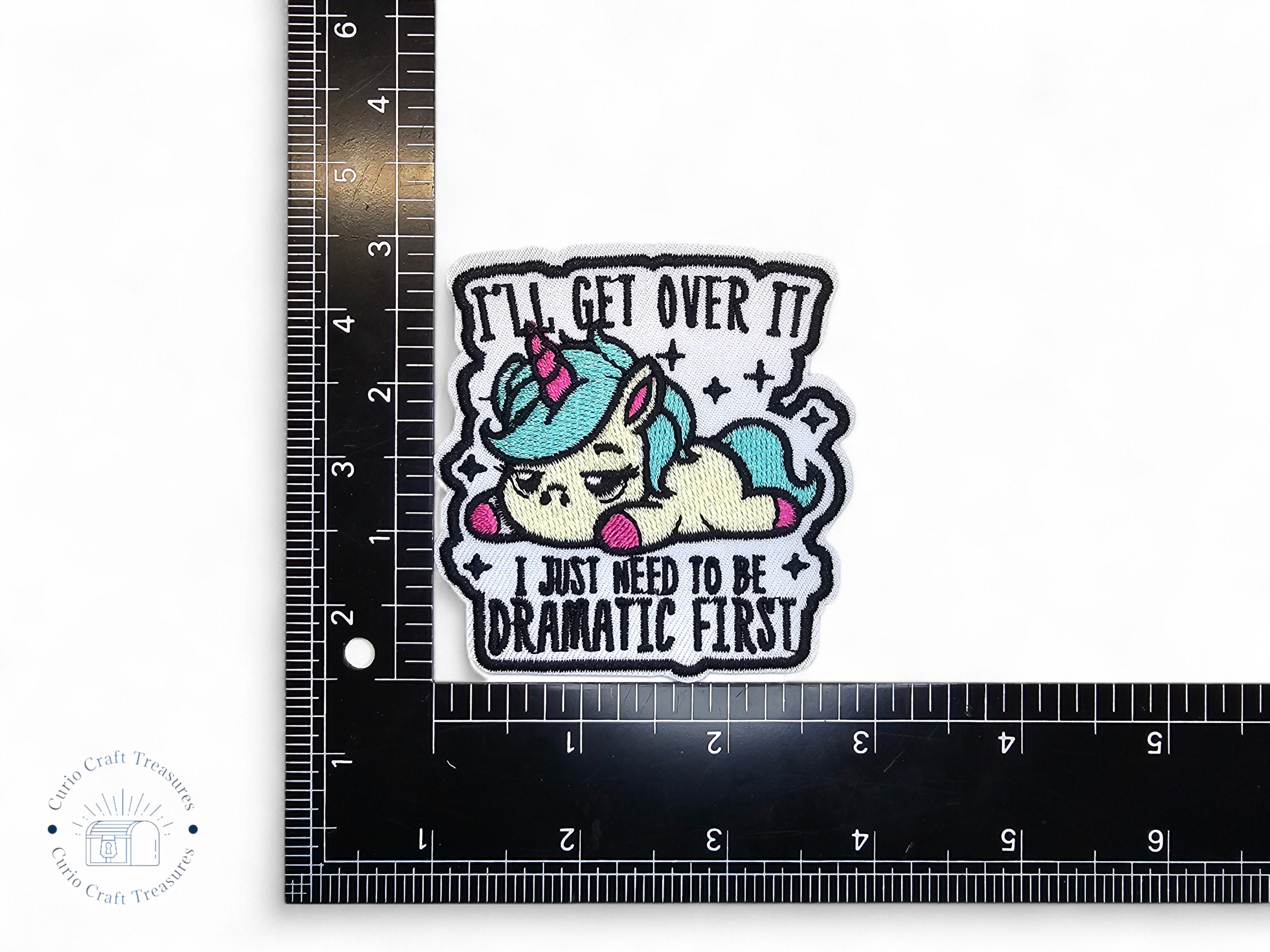 Embroided Patch, Iron on, Glue, Craft supply, Embroidery, Fabric, Meme, funny, Quote, Daily shitstorm, disapointement, flabber gasted, dramatic, unicorn, this is fine, audacity, IDGAF, youtube