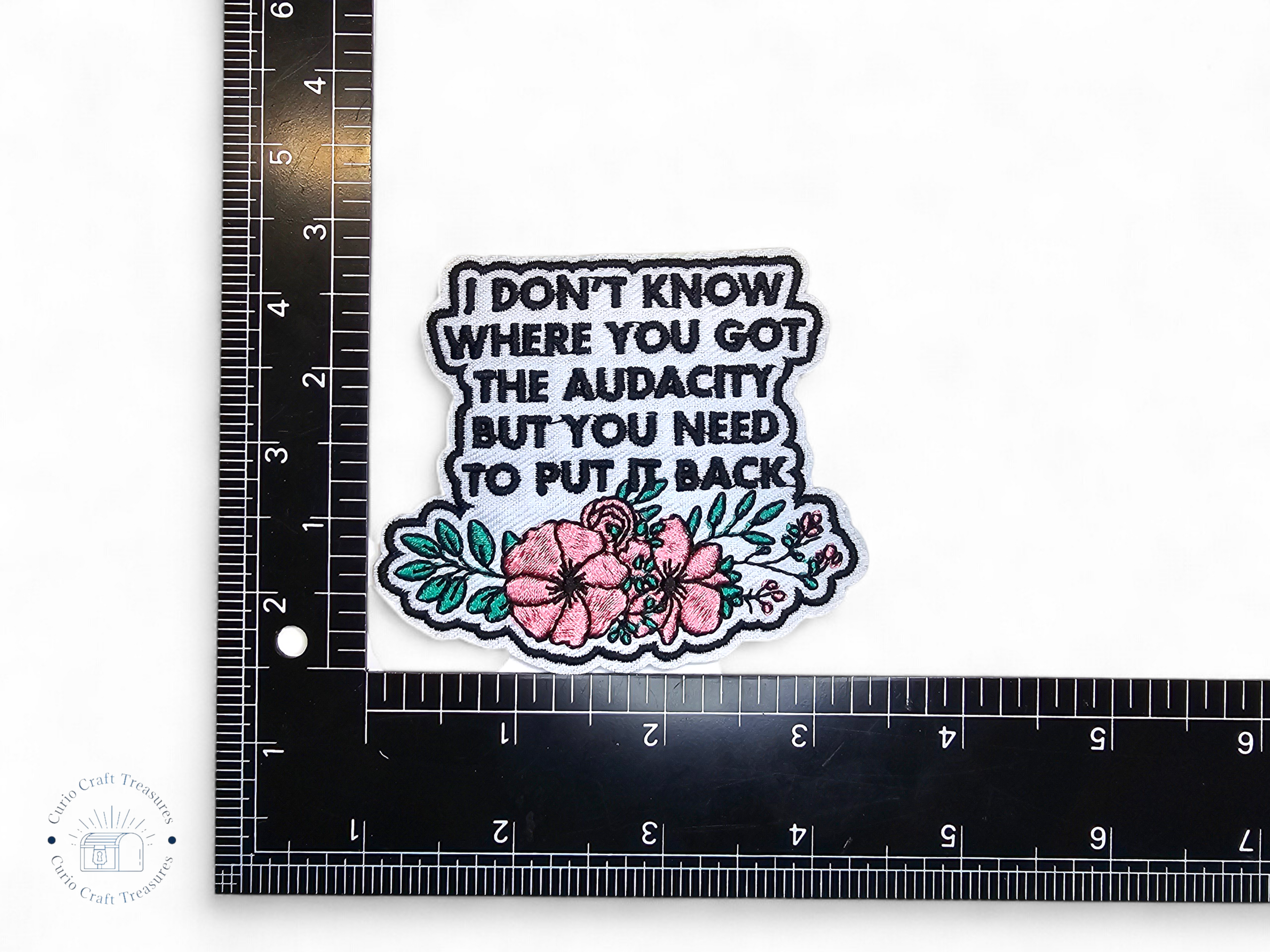 Embroided Patch, Iron on, Glue, Craft supply, Embroidery, Fabric, Meme, funny, Quote, Daily shitstorm, disapointement, flabber gasted, dramatic, unicorn, this is fine, audacity, IDGAF, youtube