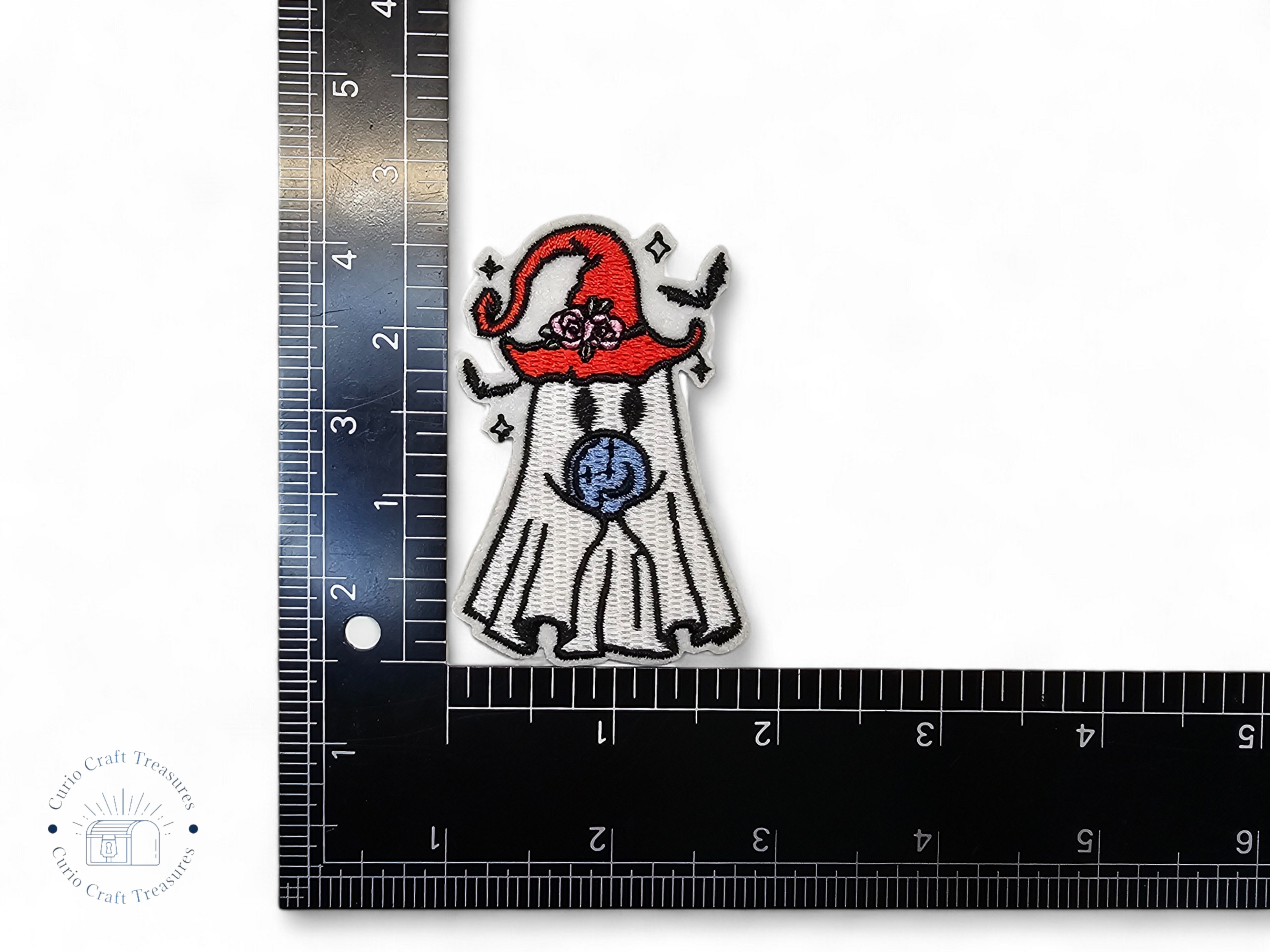 Embroided Patch, Iron on, Glue, Craft supply, Embroidery, Fabric, Gothic, Halloween, spooky, Ghost, pumpkin, hat, book, cat, dog, coffee