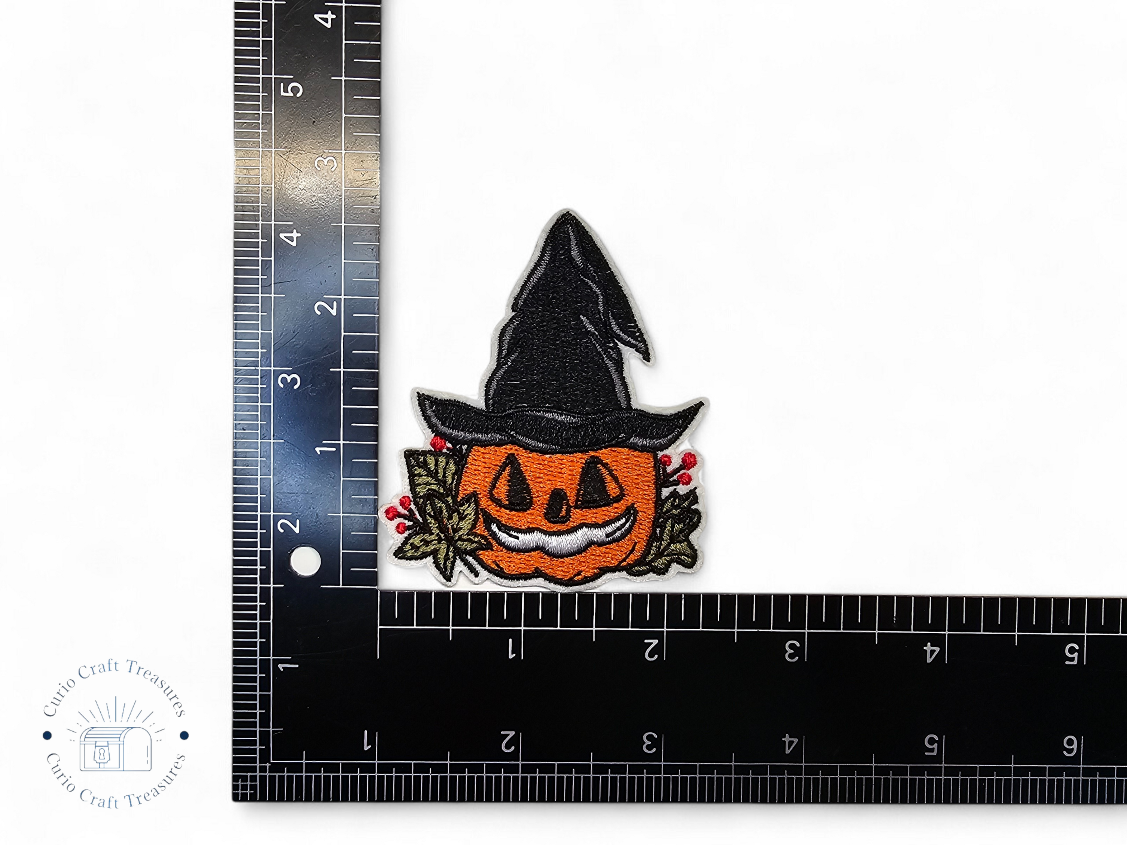 Embroided Patch, Iron on, Glue, Craft supply, Embroidery, Fabric, Gothic, Halloween, spooky, Ghost, pumpkin, hat, book, cat, dog, coffee