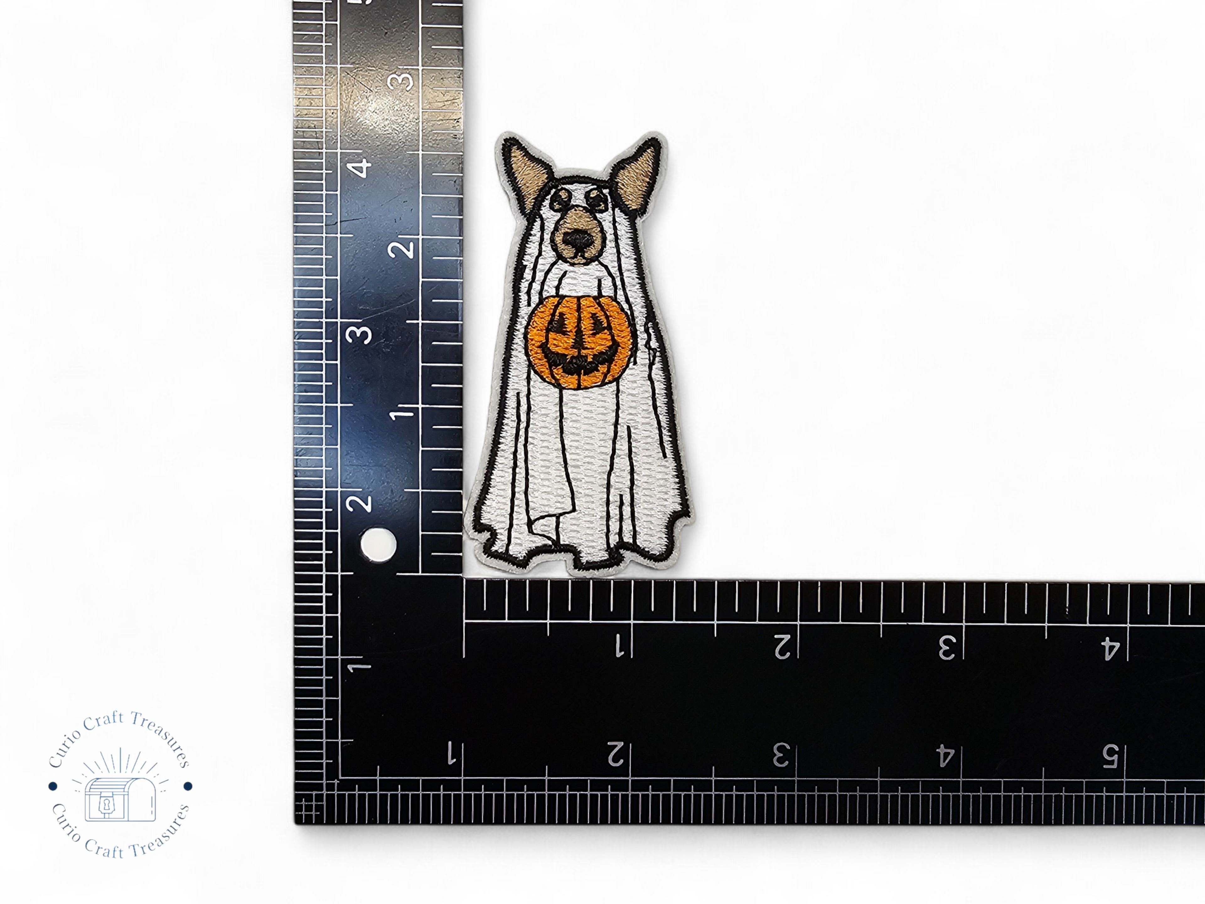 Embroided Patch, Iron on, Glue, Craft supply, Embroidery, Fabric, Gothic, Halloween, spooky, Ghost, pumpkin, hat, book, cat, dog, coffee