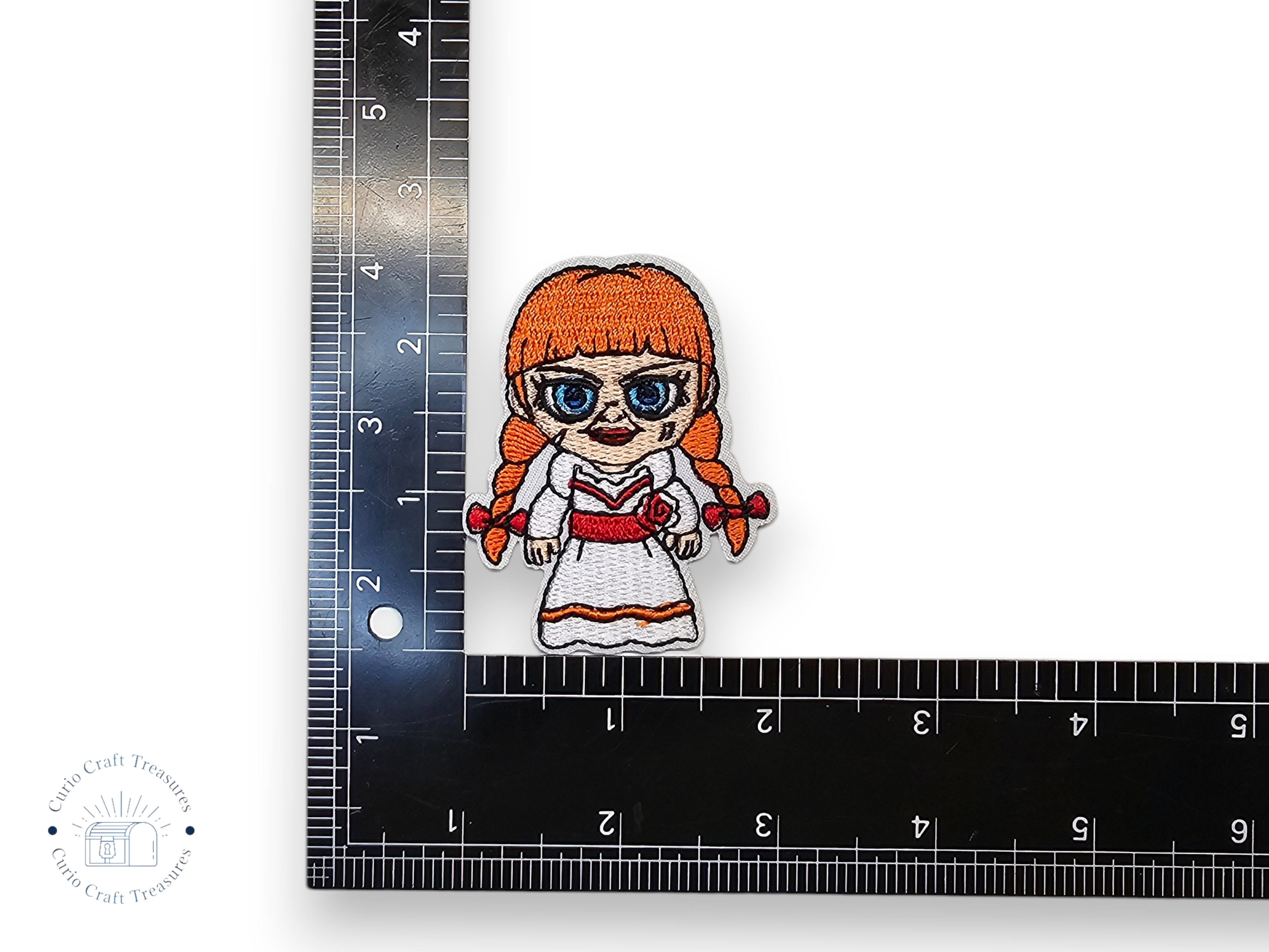 Embroided Patch, Iron on, Glue, Craft supply, Embroidery, Fabric, Movie, Old movies, classic, horror, 80s, knife, chibi