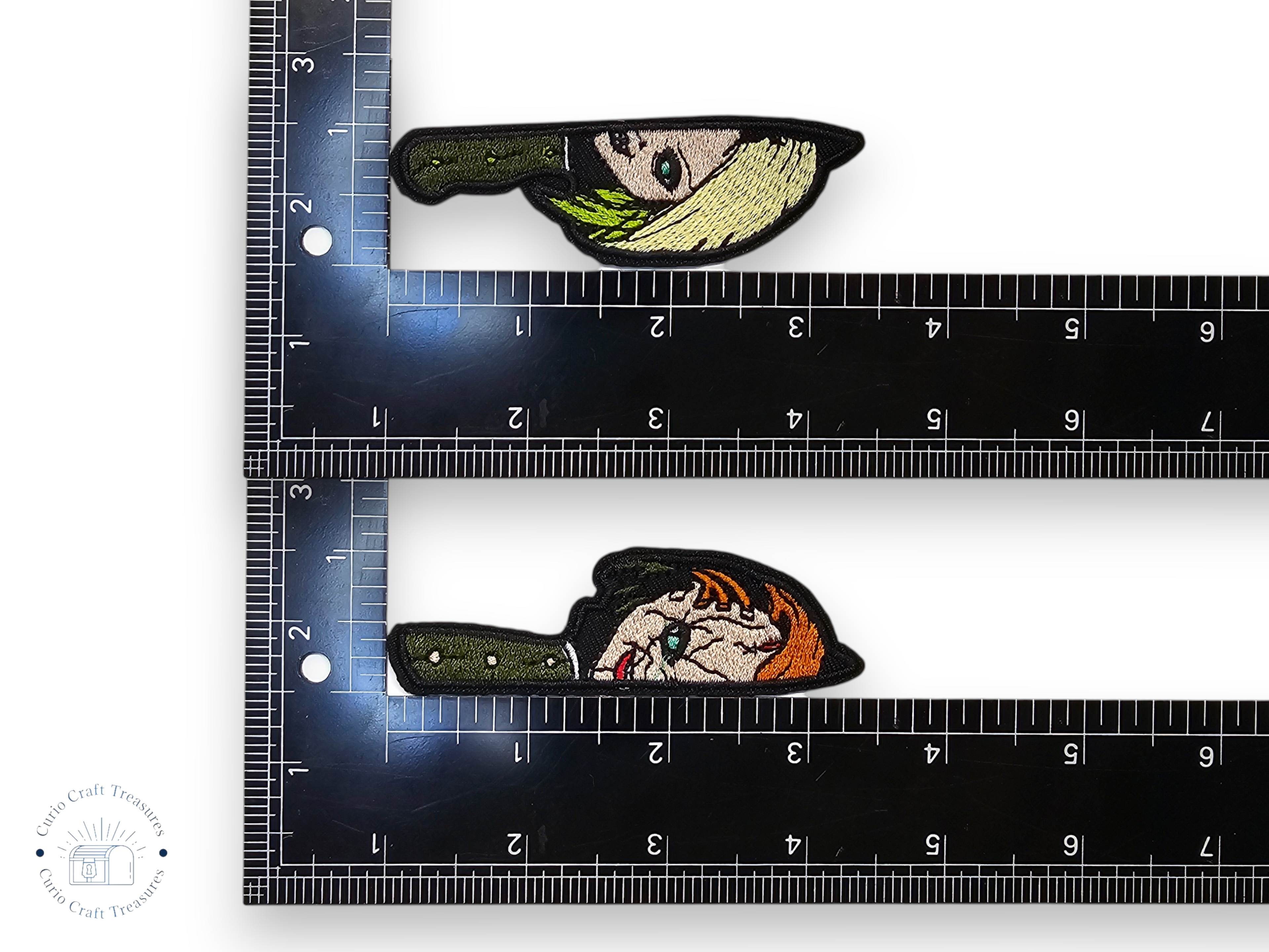 Embroided Patch, Iron on, Glue, Craft supply, Embroidery, Fabric, Movie, Old movies, classic, horror, psycho, knife