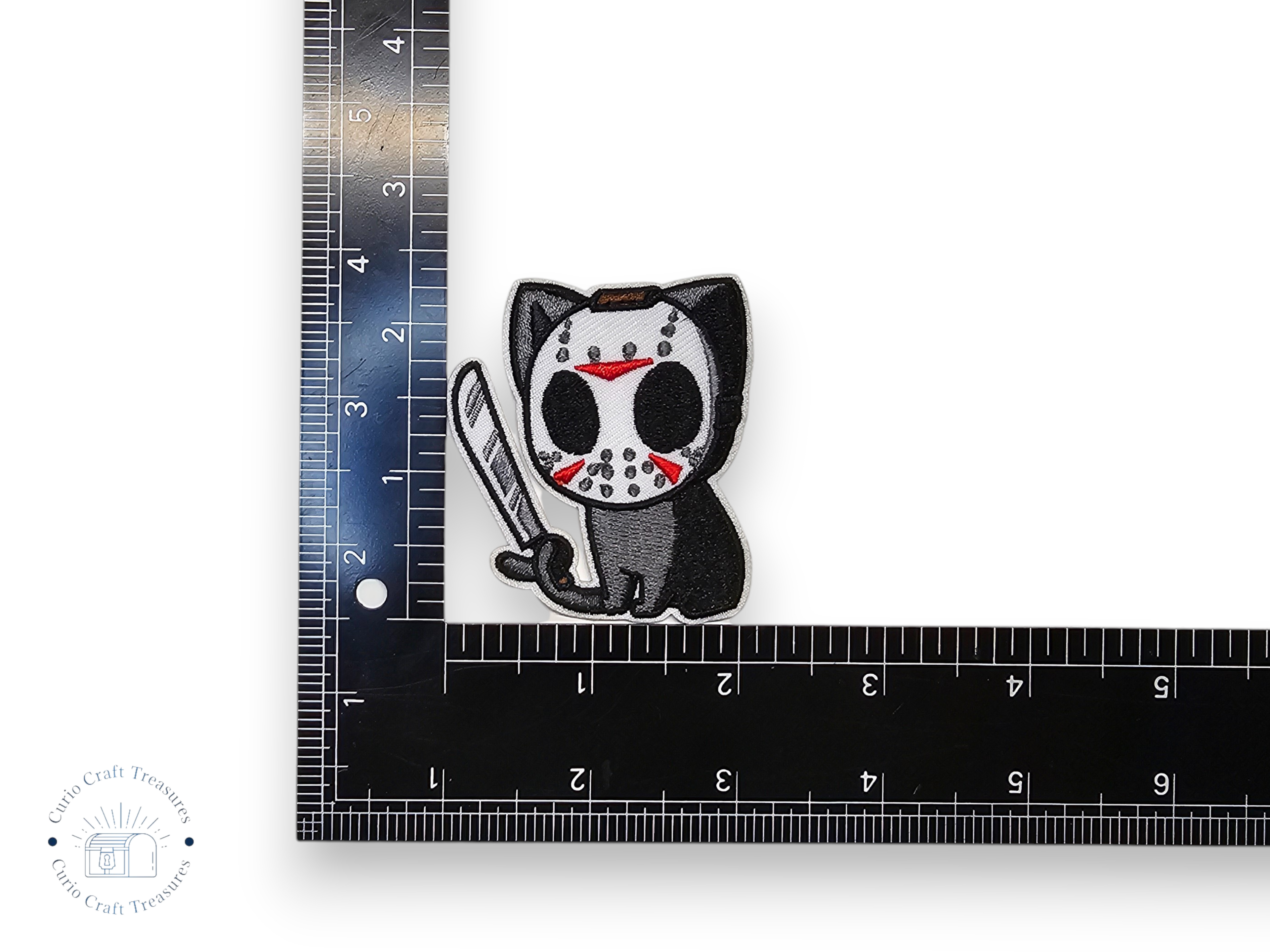 Embroided Patch, Iron on, Glue, Craft supply, Embroidery, Fabric, Movie, Old movies, classic, horror, psycho, knife